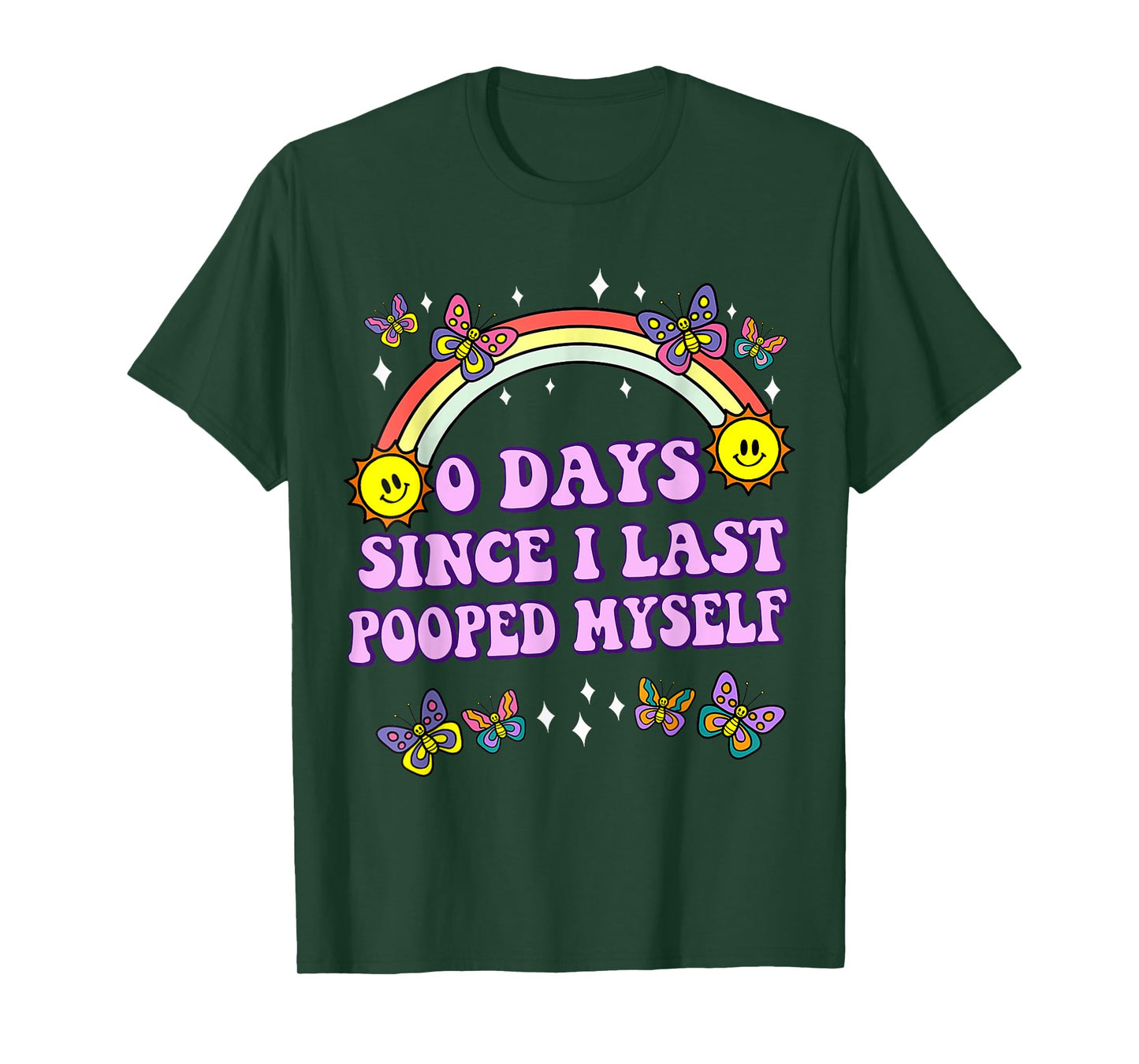 0 Days Since I Last Pooped Myself Funny Adult Humor Meme T-Shirt