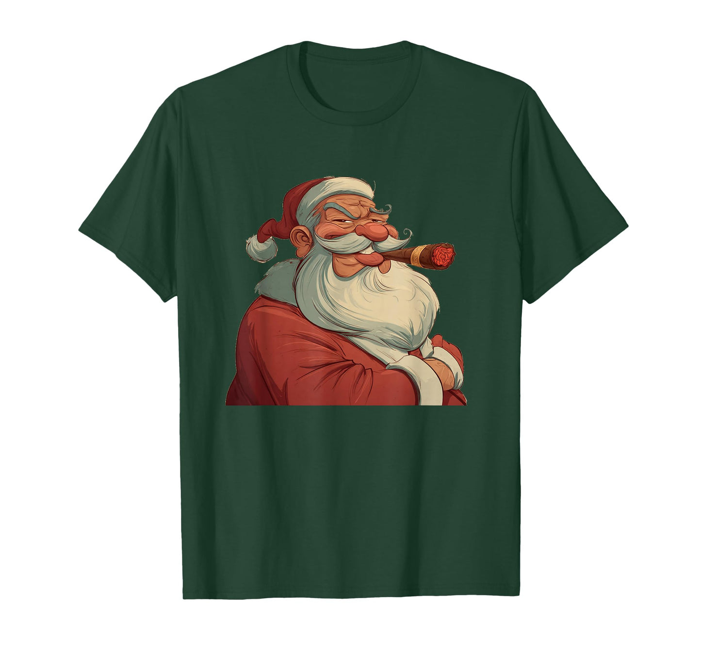 Funny Cartoon Santa Claus with Cigar Costume T-Shirt