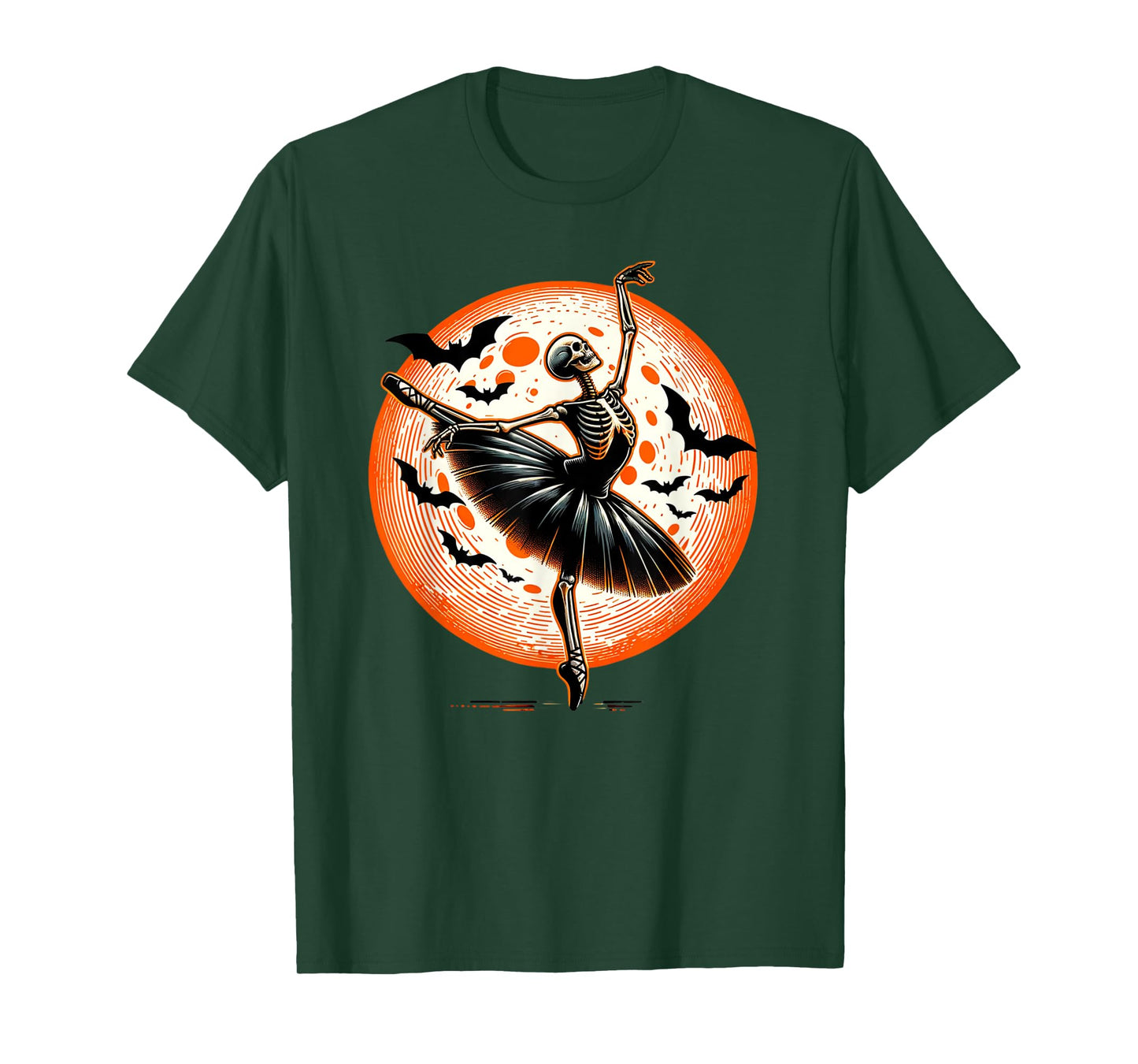 Vintage Dancing Skeleton Ballet Dance Halloween Women Girl T-Shirt