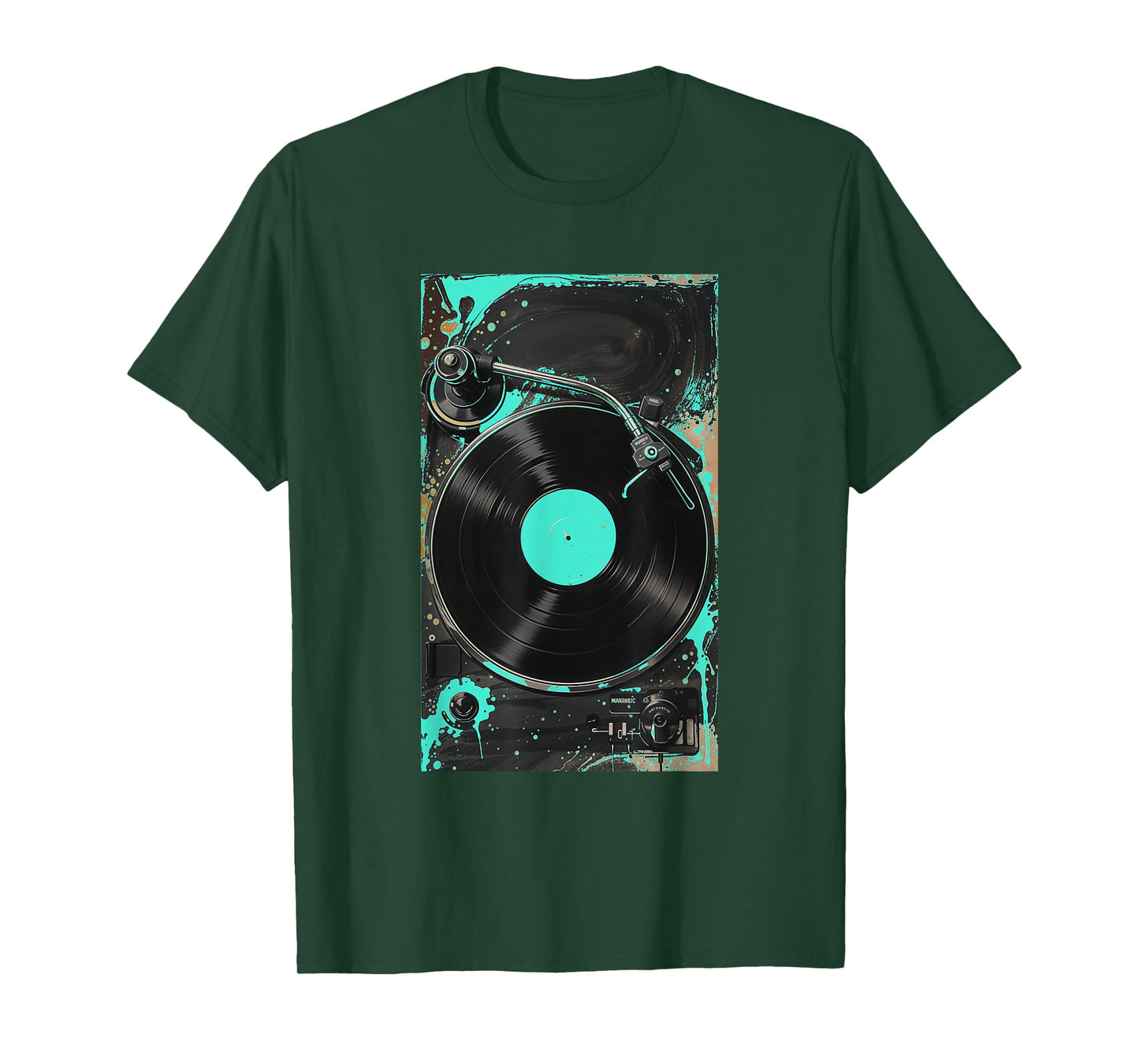 Teal Aqua For The Record Teal Aqua Graphic T-Shirt