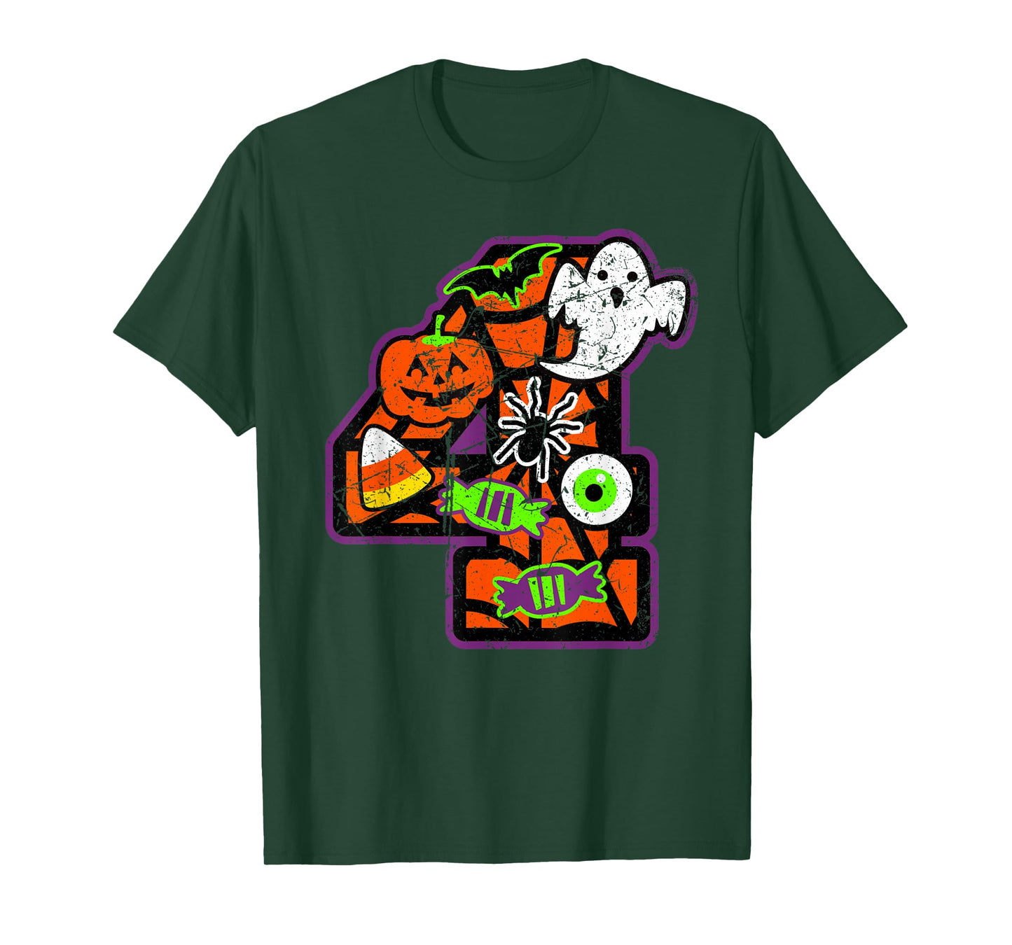 Bruh It's My 4th Birthday Halloween 4 Year Old Ghost Funny T-Shirt