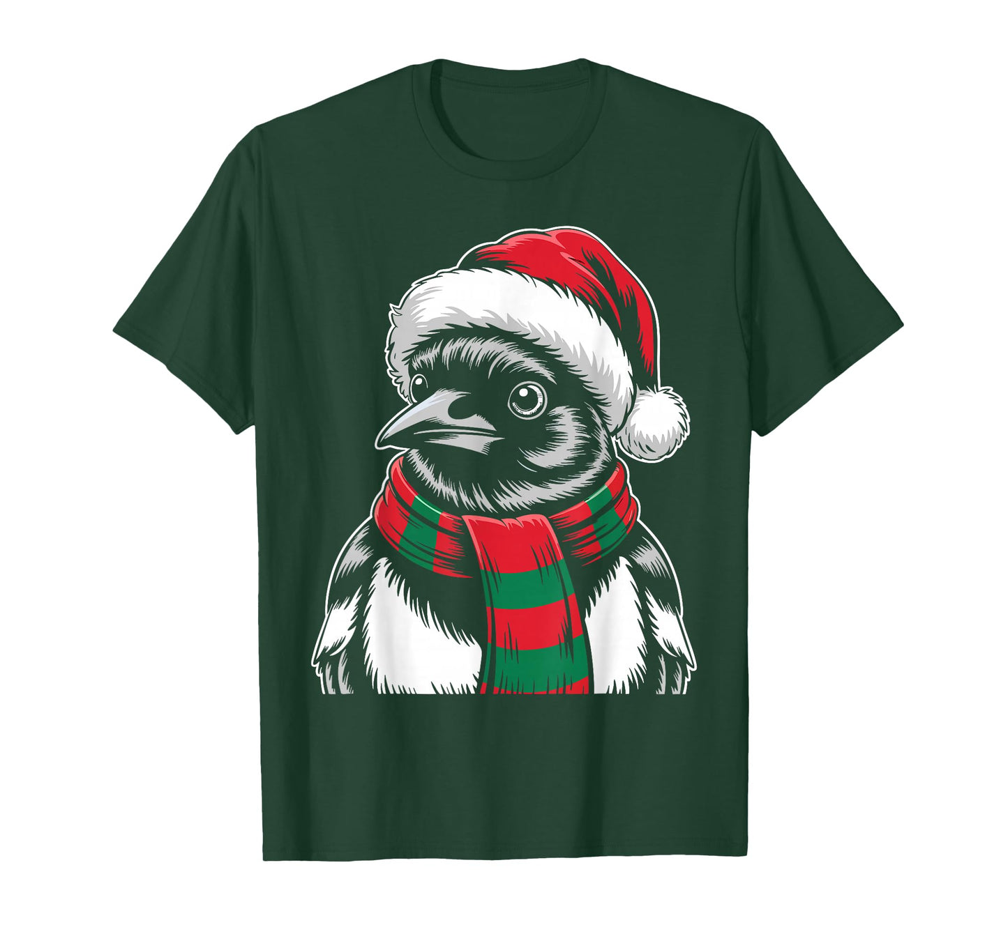 Magpie Xmas Santa Hat Scarf Christmas Costume T-Shirt