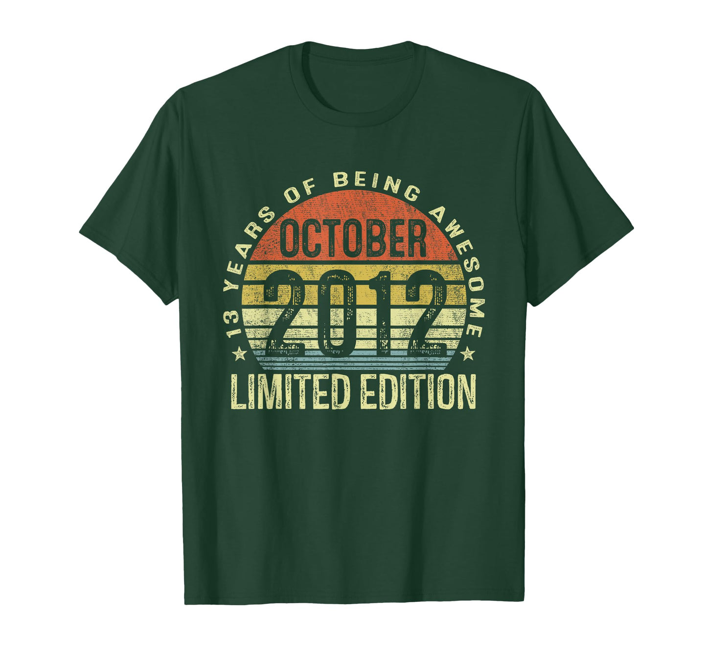 October 2012 13th Birthday Gifts Boy Girl Kid 13 Year Old T-Shirt