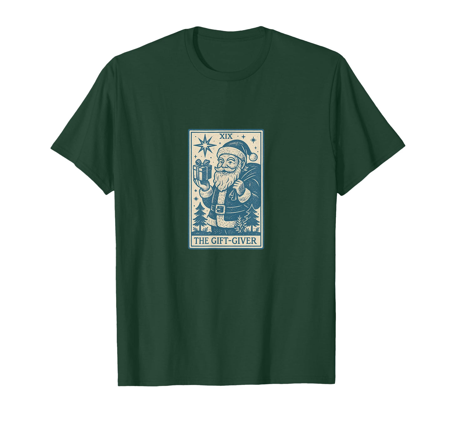 The Gift Giver Santa Claus Tarot Card Christmas Design T-Shirt