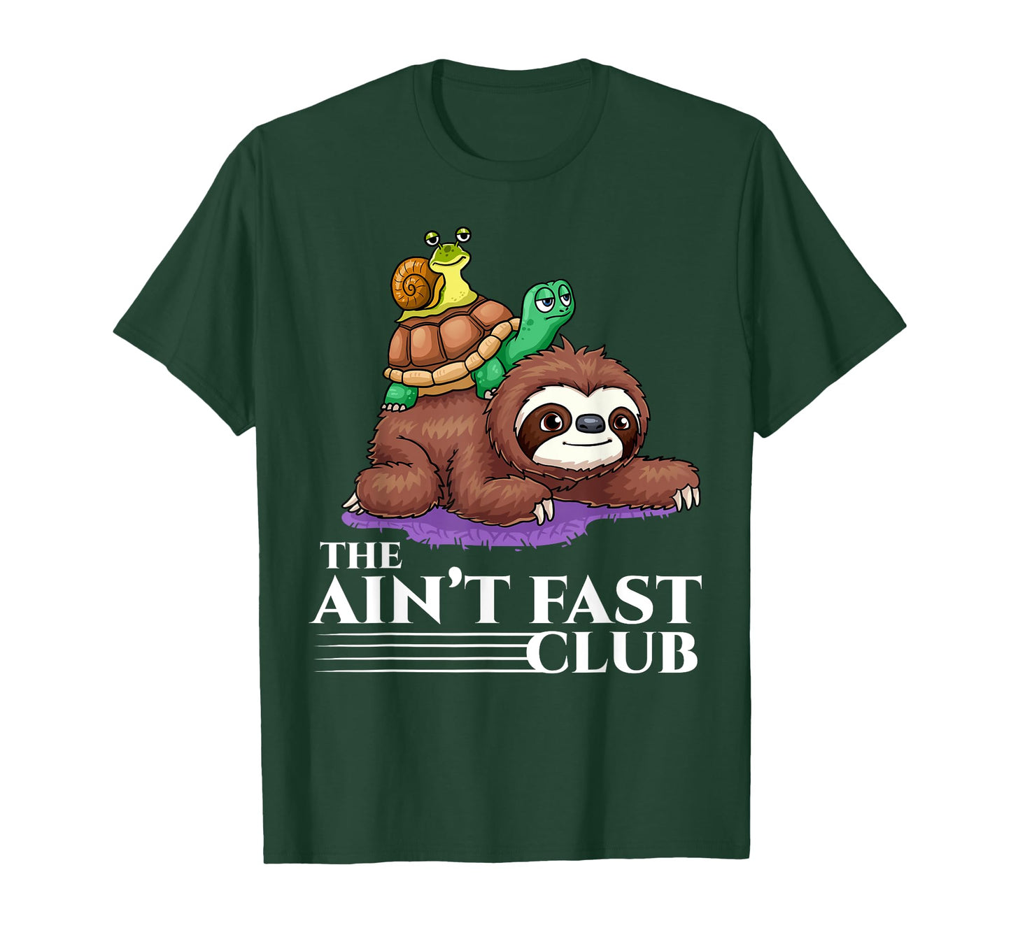The Ain't Fast Club Funny Sloth Turtle Slow Running Animals T-Shirt