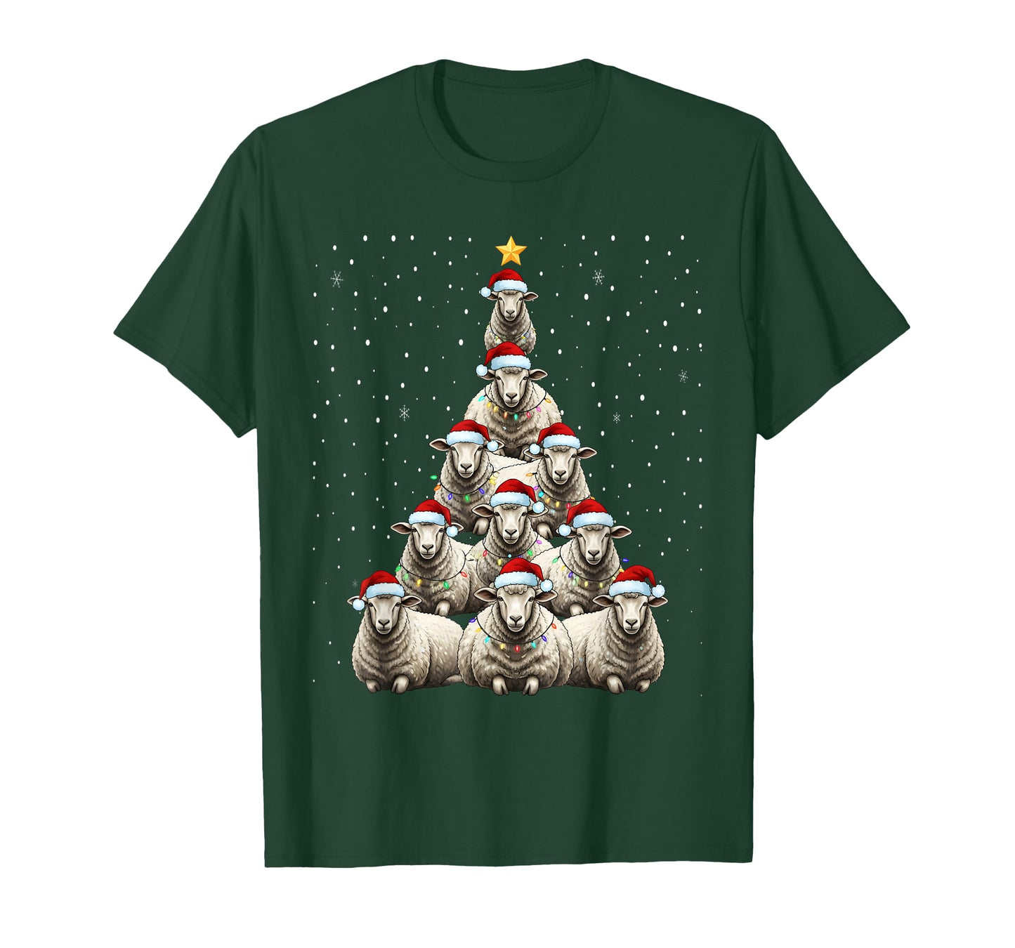 Cute Sheep Christmas Tree Farm Animal T-Shirt