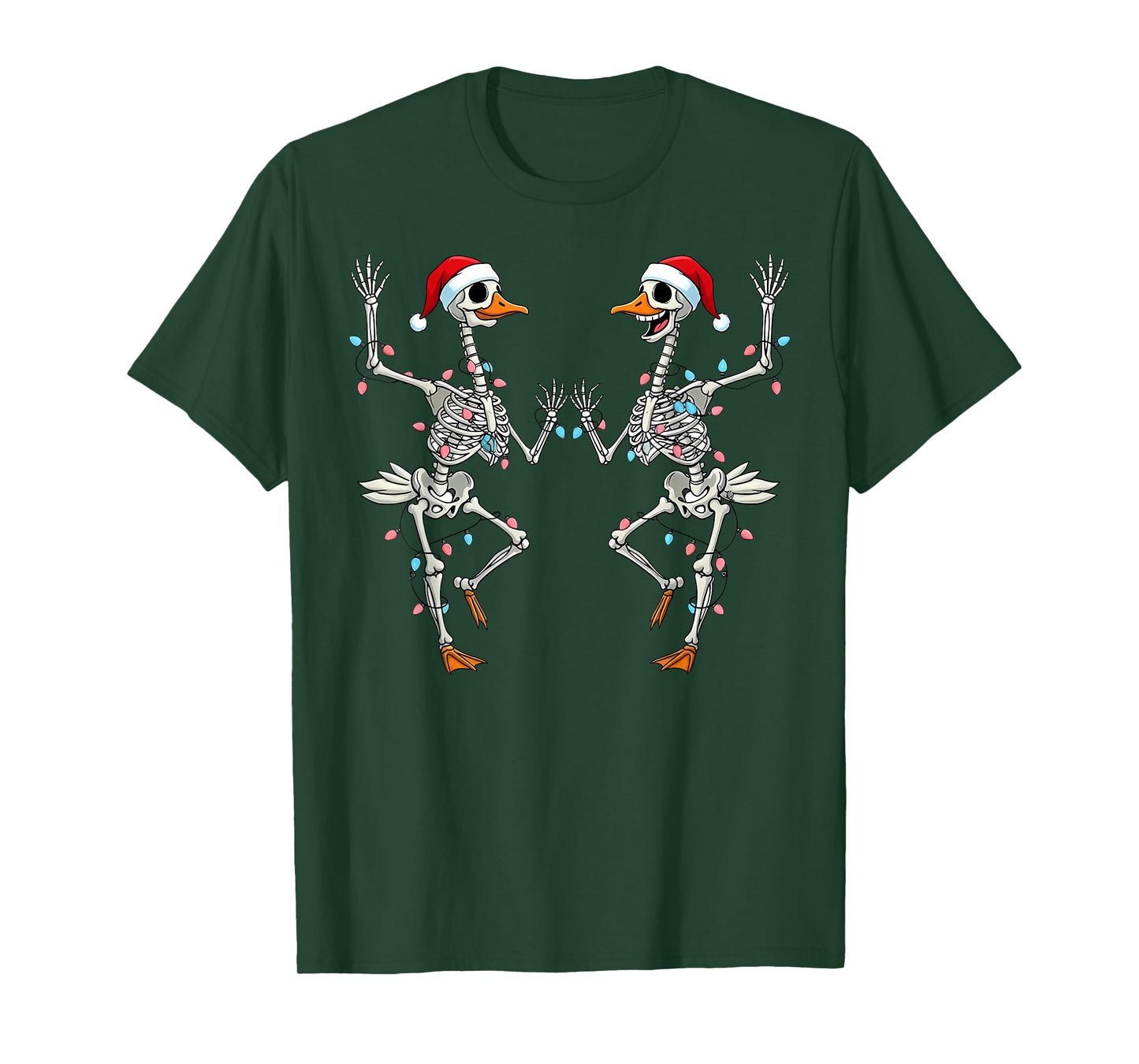Dancing Skeleton Christmas Goose Ballerina Ballet Dancer T-Shirt