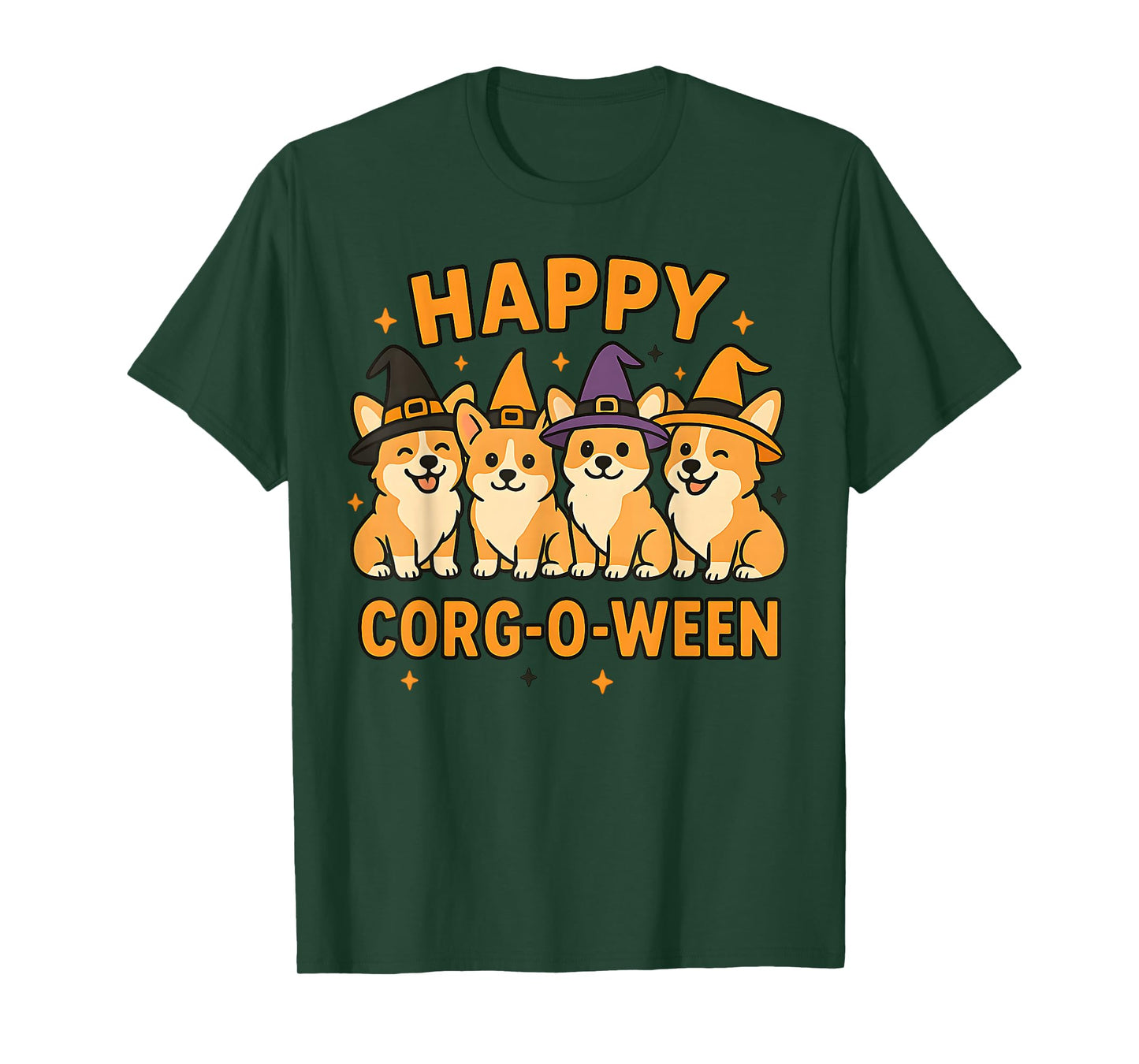 Happy Corgi Halloween Cute Witch Dog Lover Apparel T-Shirt