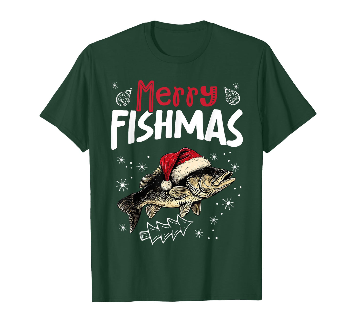 Merry Fishmas Funny Christmas Fish T-Shirt