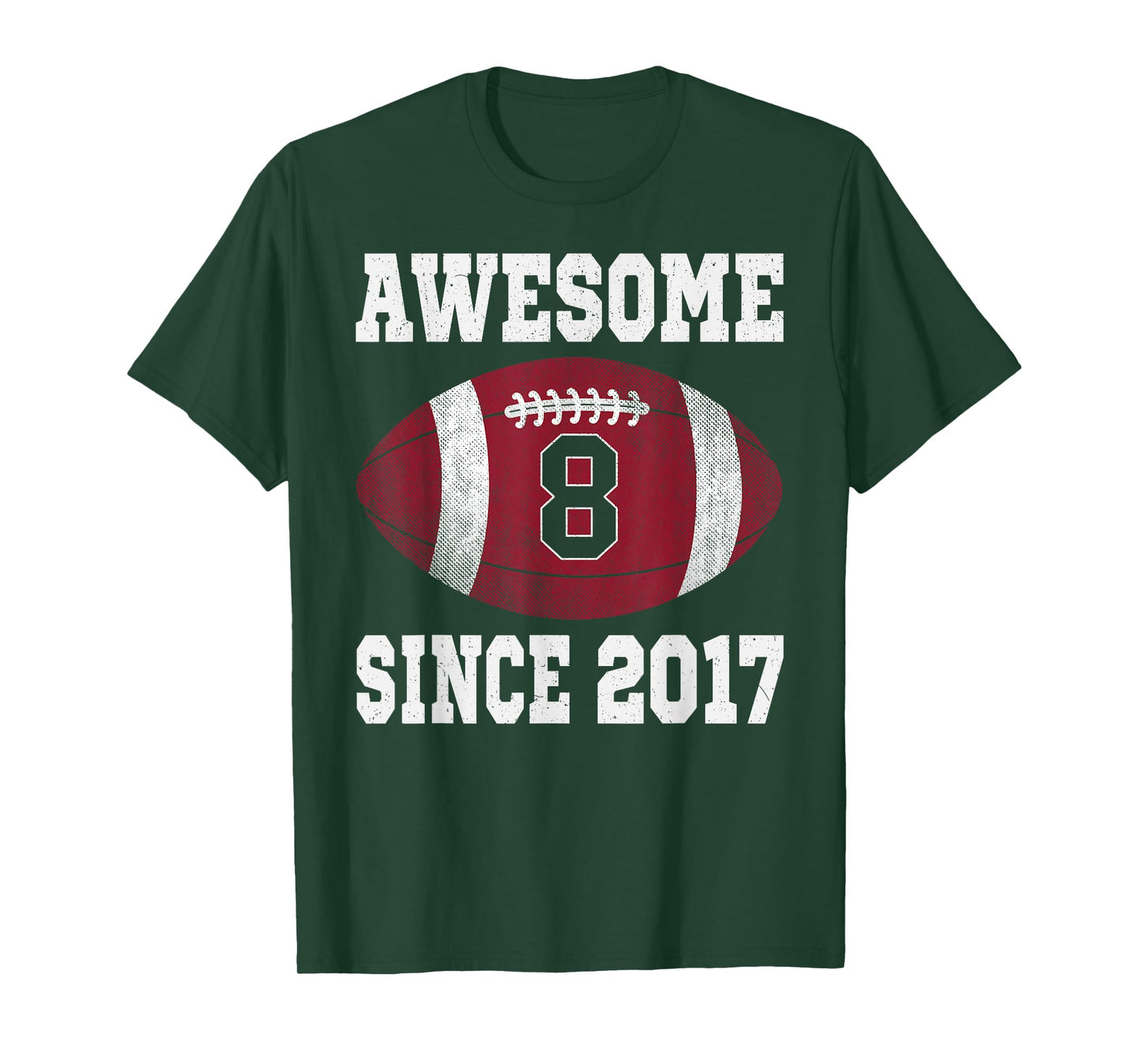 8th Birthday Football Player 8 Years Old Vintage Sports T-Shirt