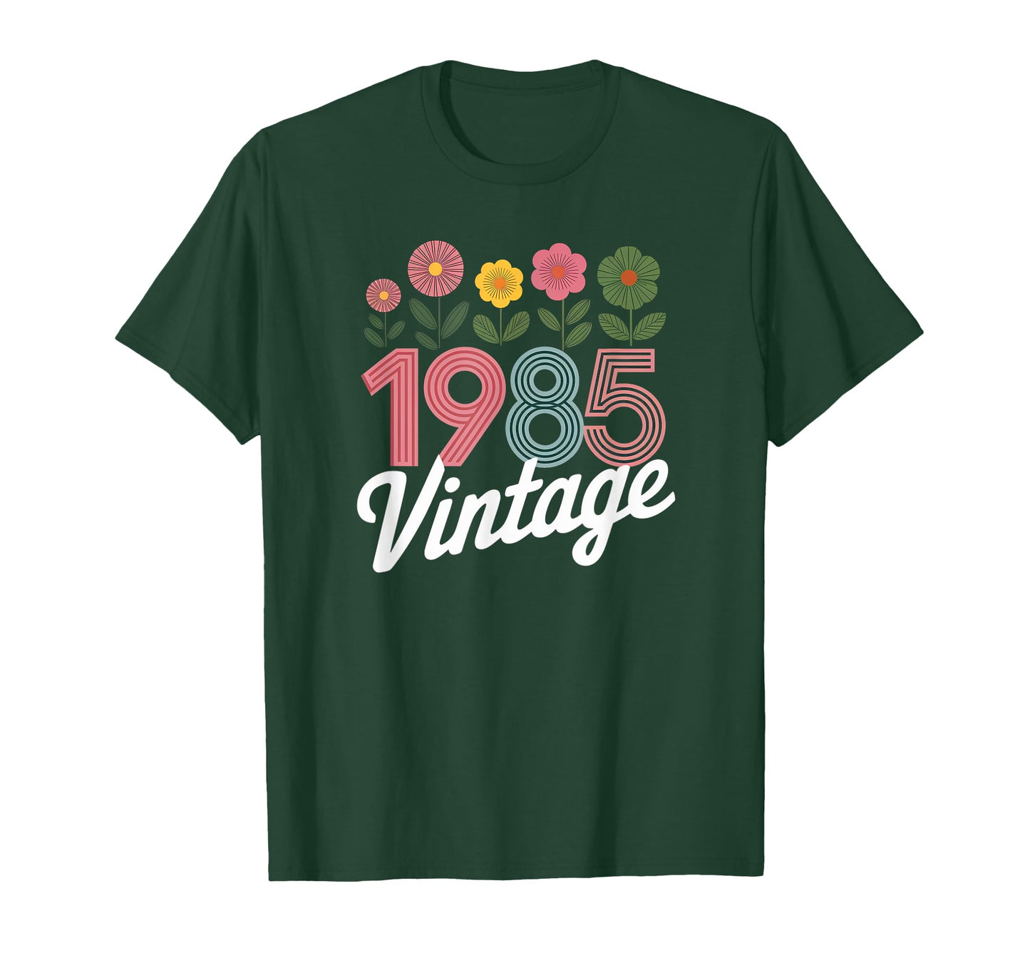 Vintage 1985 Retro Born Flowers Birthday Daughter Women T-Shirt