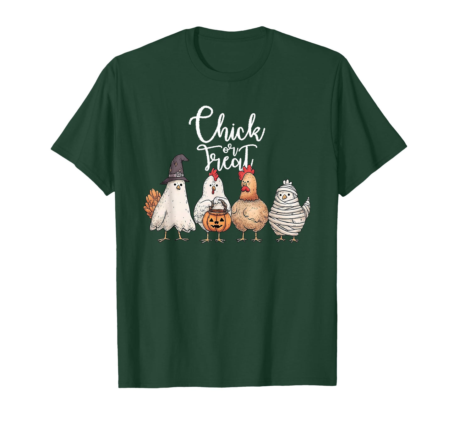 Chick Or Treat Halloween Witch Spooky Chicken T-Shirt