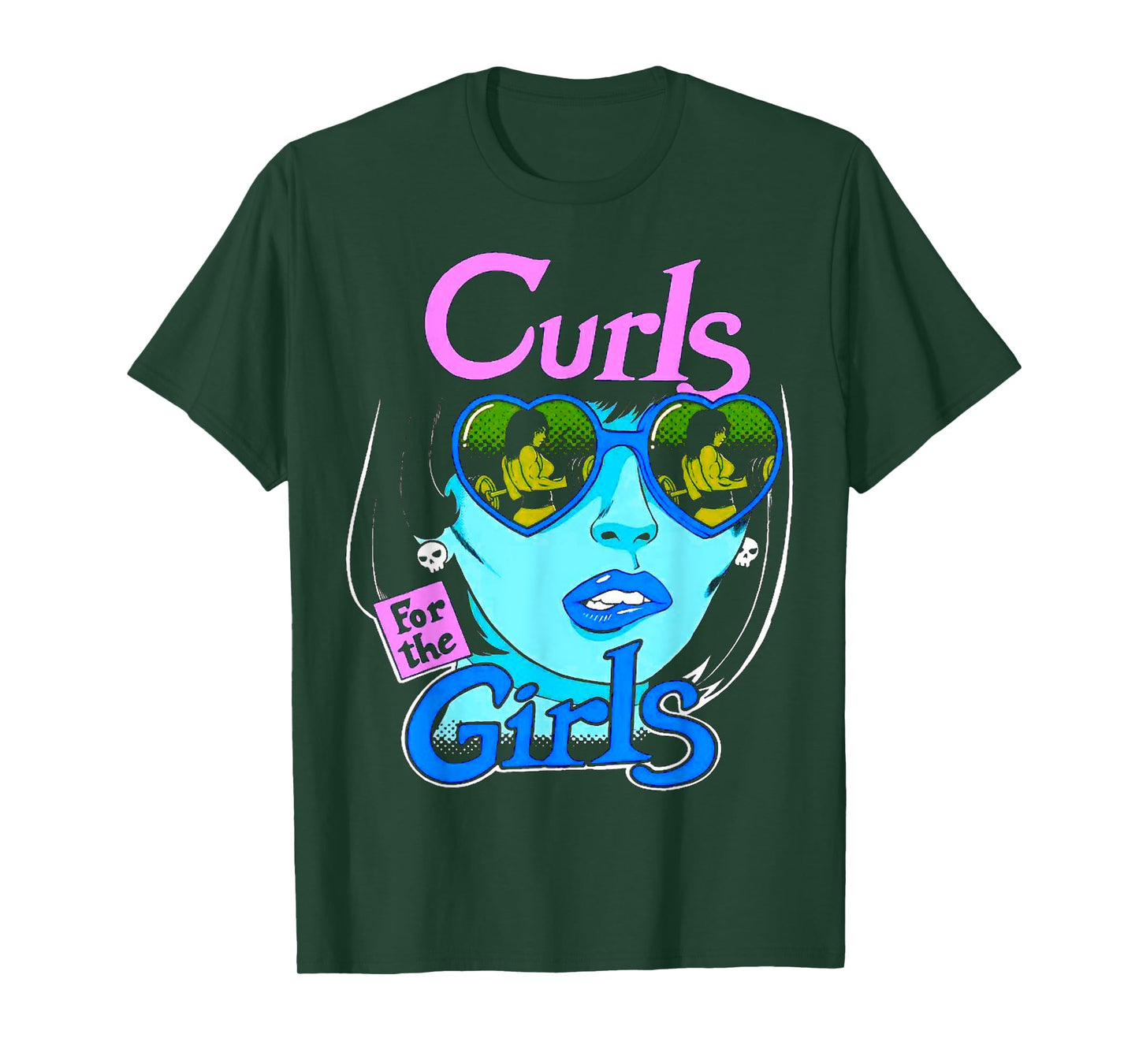 Funny Curls For Girls Gym Weightlifting Bodybuilding Fitness T-Shirt