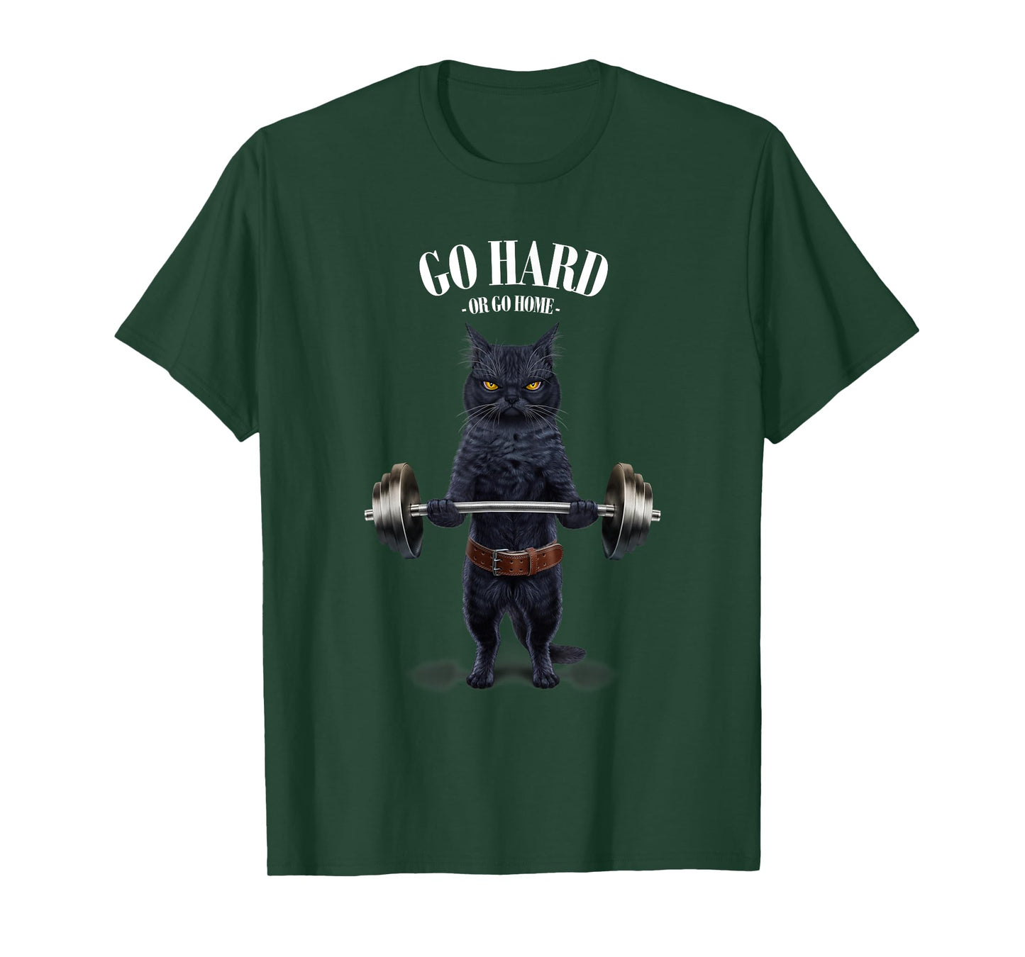 Black Cat Weightlifting in Fitness Gym T-Shirt