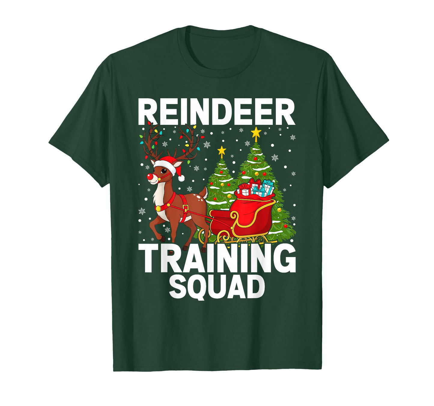Reindeer Training Squad Christmas Running Family Santa T-Shirt