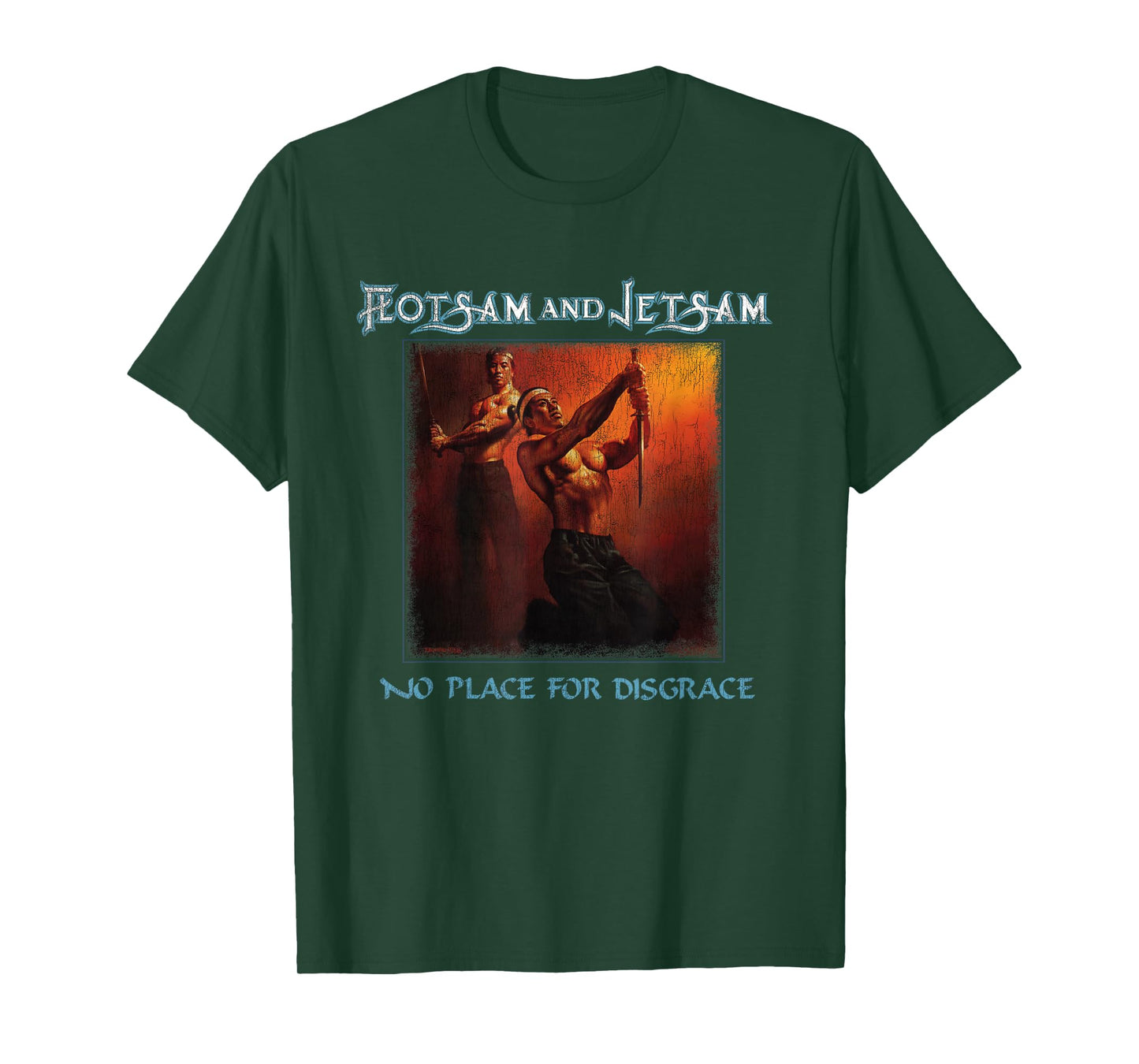 Manic Merch LLC Flotsam and Jetsam - No Place for Disgrace Unisex Classic Fit Black T-Shirt