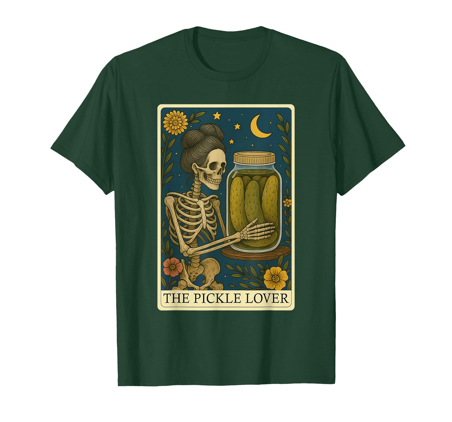 The Pickle Lover Tarot Card Pickles Funny Skeleton Women Men T-Shirt