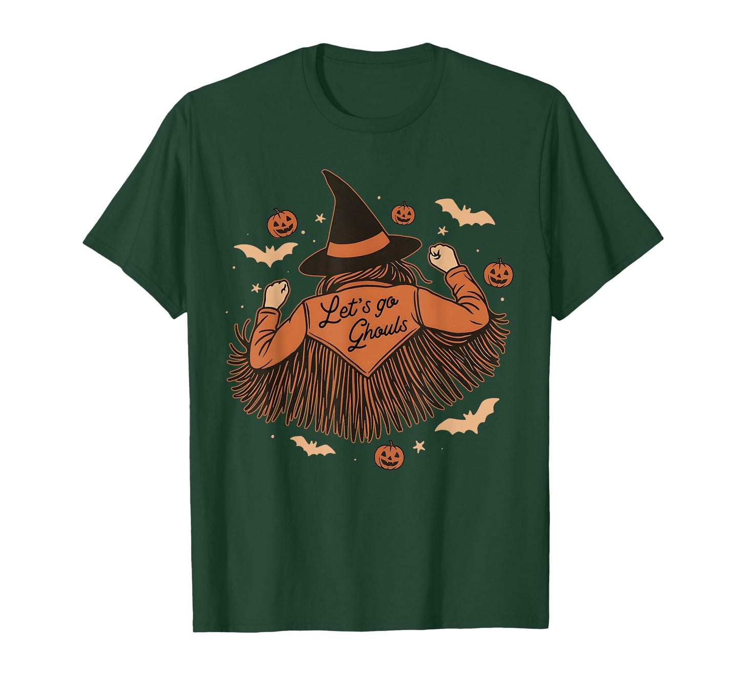 Vintage Lets Go Ghouls Funny Spooky Season Witchy Halloween T-Shirt