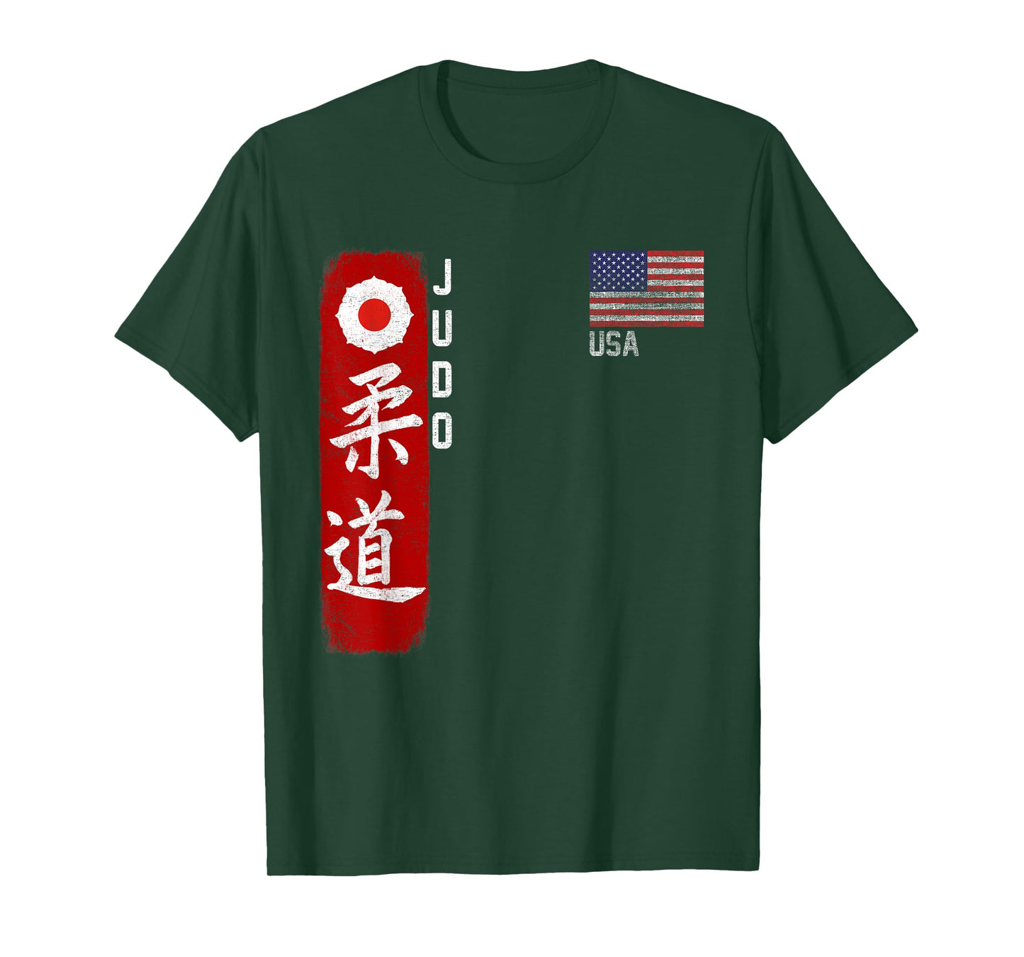 Judo Usa American flag Judoka Dojo Martial art America kanji T-Shirt for Women Men