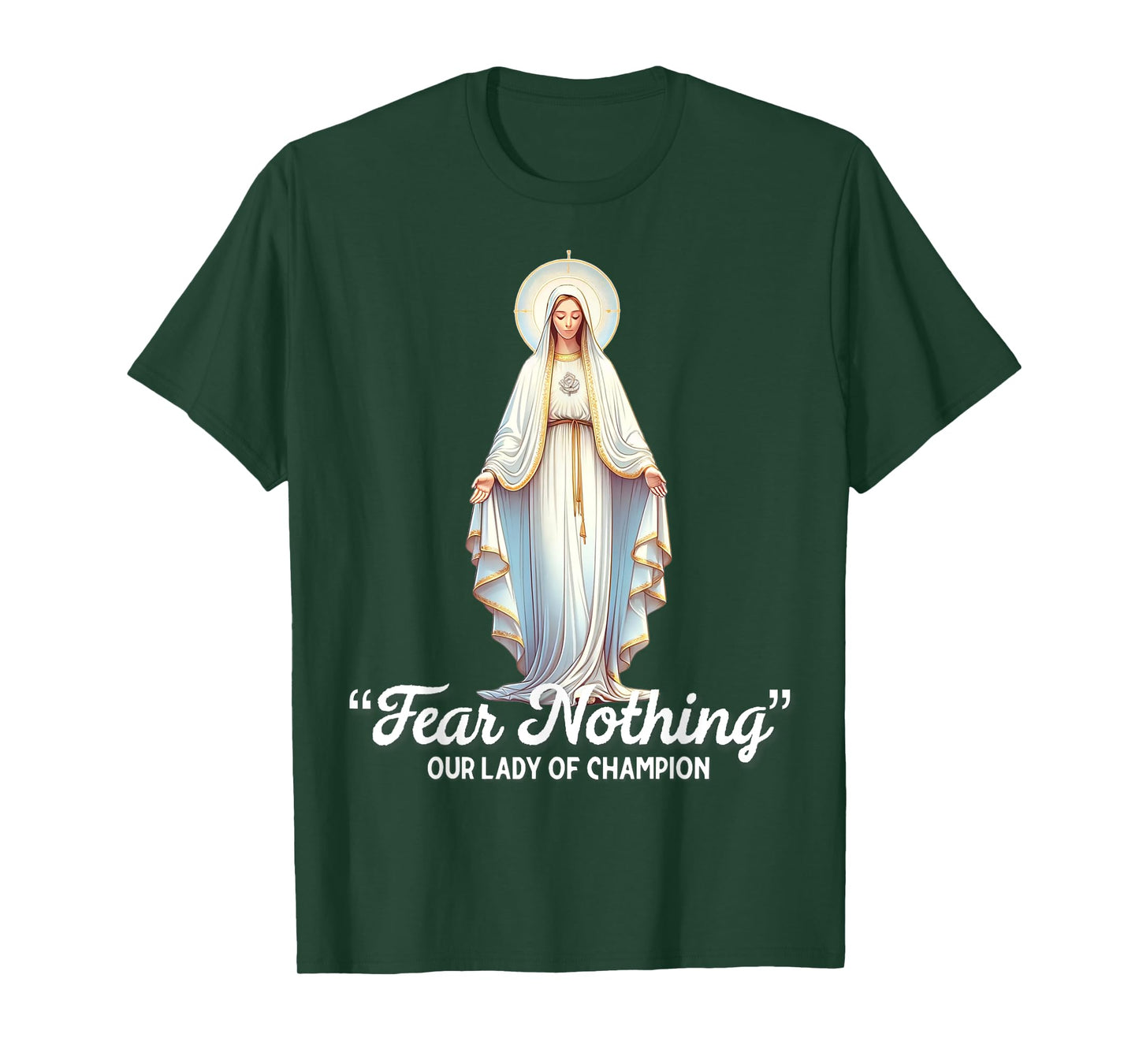 Modern Day Catholic Designs Our Lady Of Good Help Wisconsin American Catholic T-Shirt