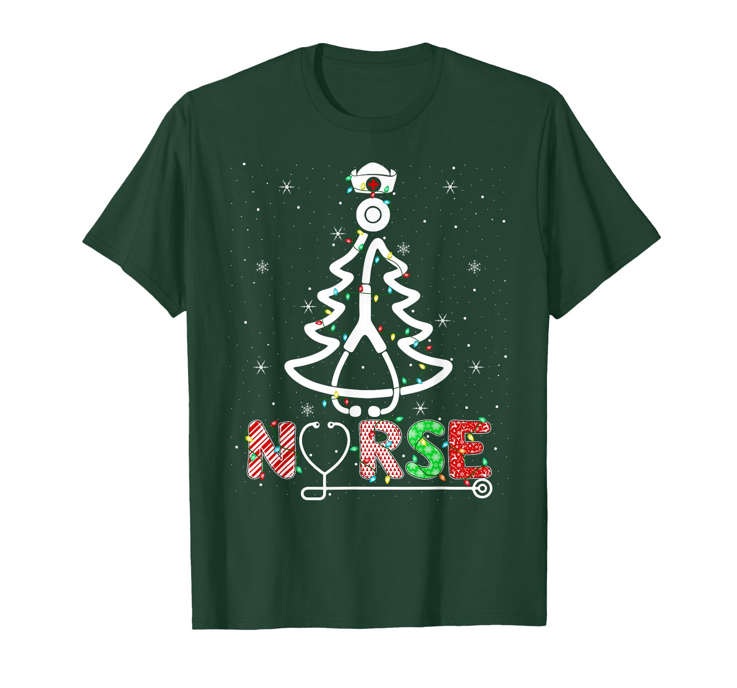 Nurse Christmas Tree Nursing Nurse Stethoscope Xmas T-Shirt