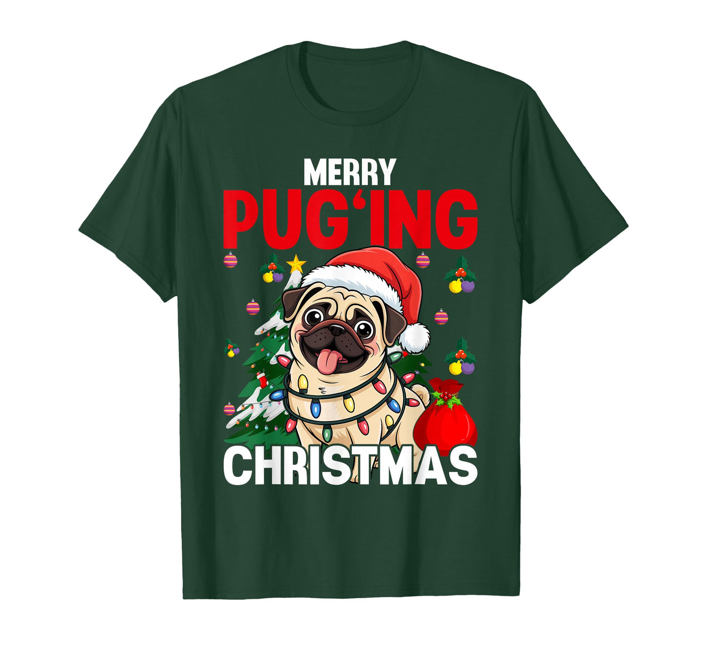 Merry Pugging Christmas Dog Santa Pug Xmas Boys Pugmas T-Shirt
