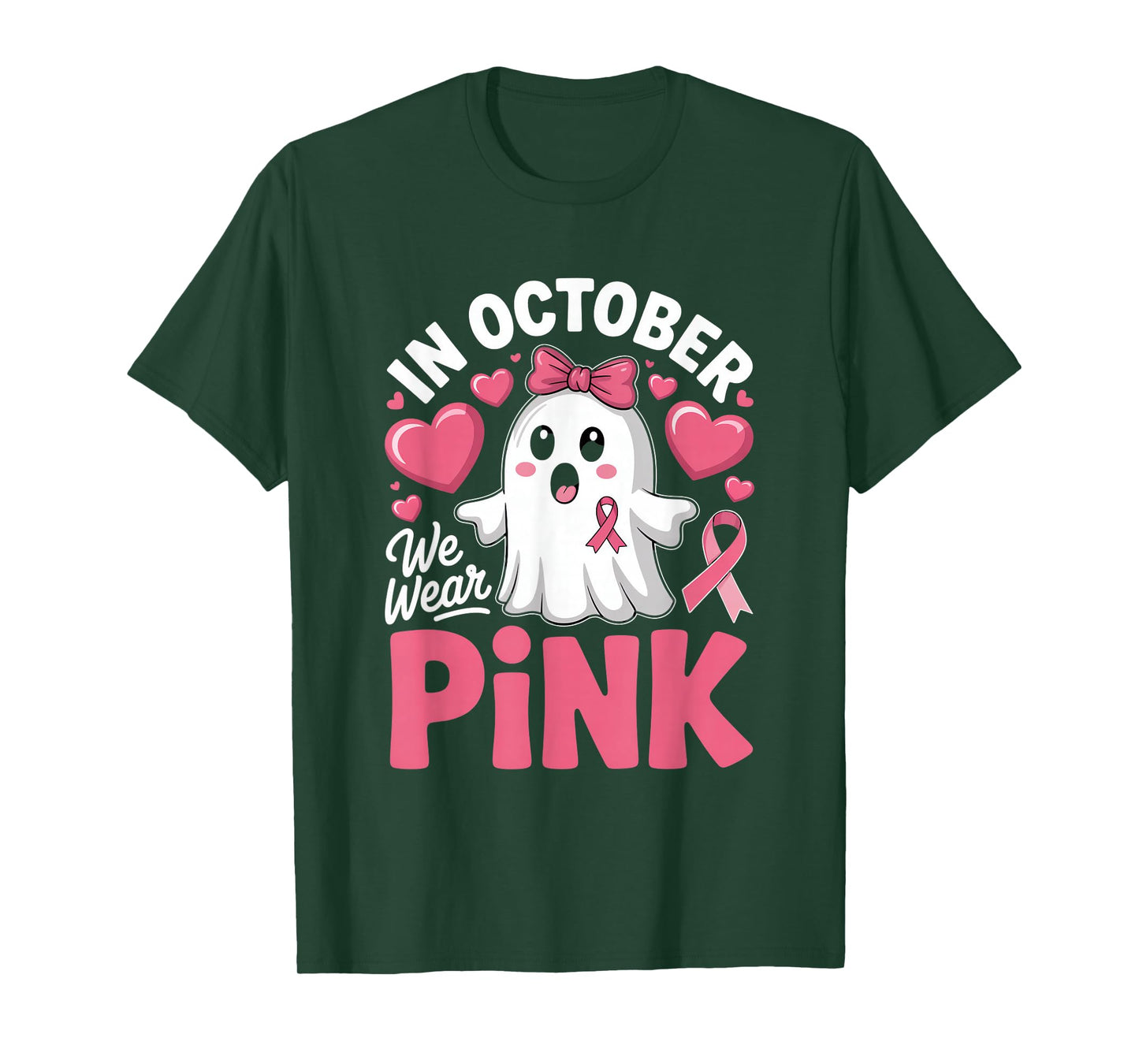 Breast Cancer Women Halloween Girls in October We Wear Pink T-Shirt