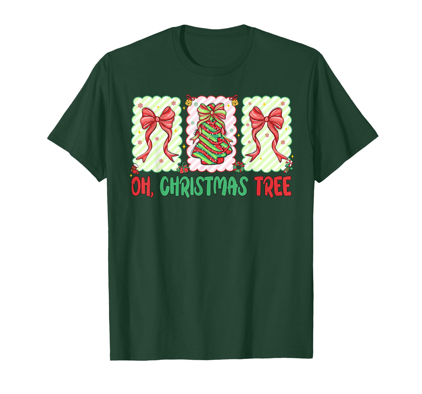 Oh Christmas Tree Cakes Debbie Becky Jen Cake Lovers Xmas T-Shirt