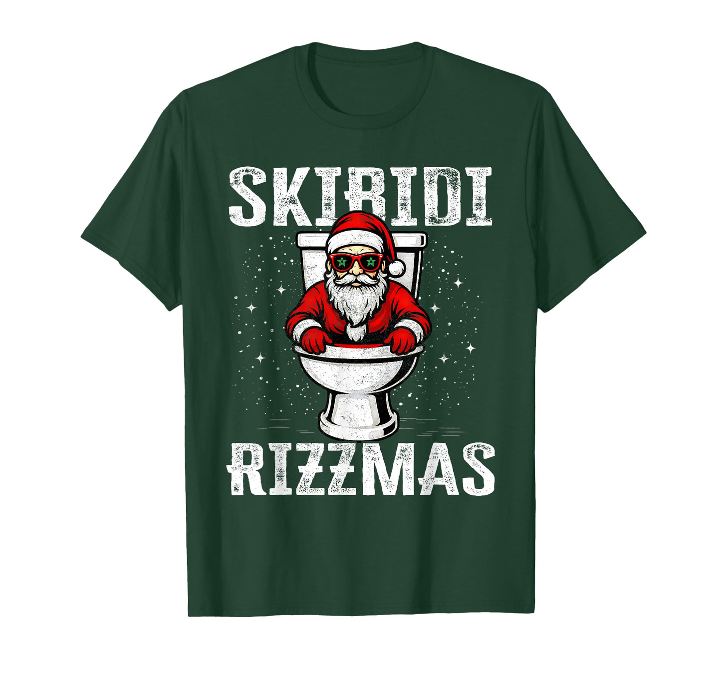 Boys Christmas Shirts Skibidi Rizzmas Funny Santa Claus Xmas T-Shirt