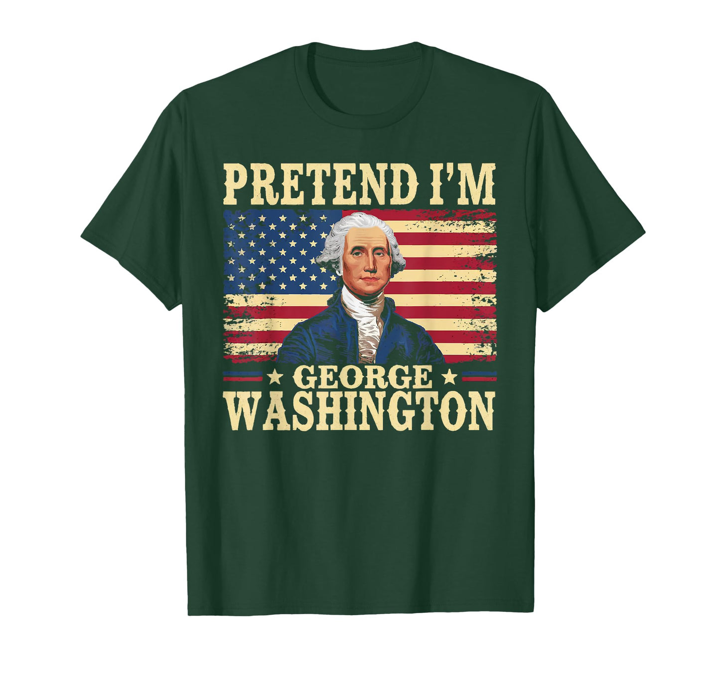 Pretend I'm George Washington Vintage Halloween Costume T-Shirt