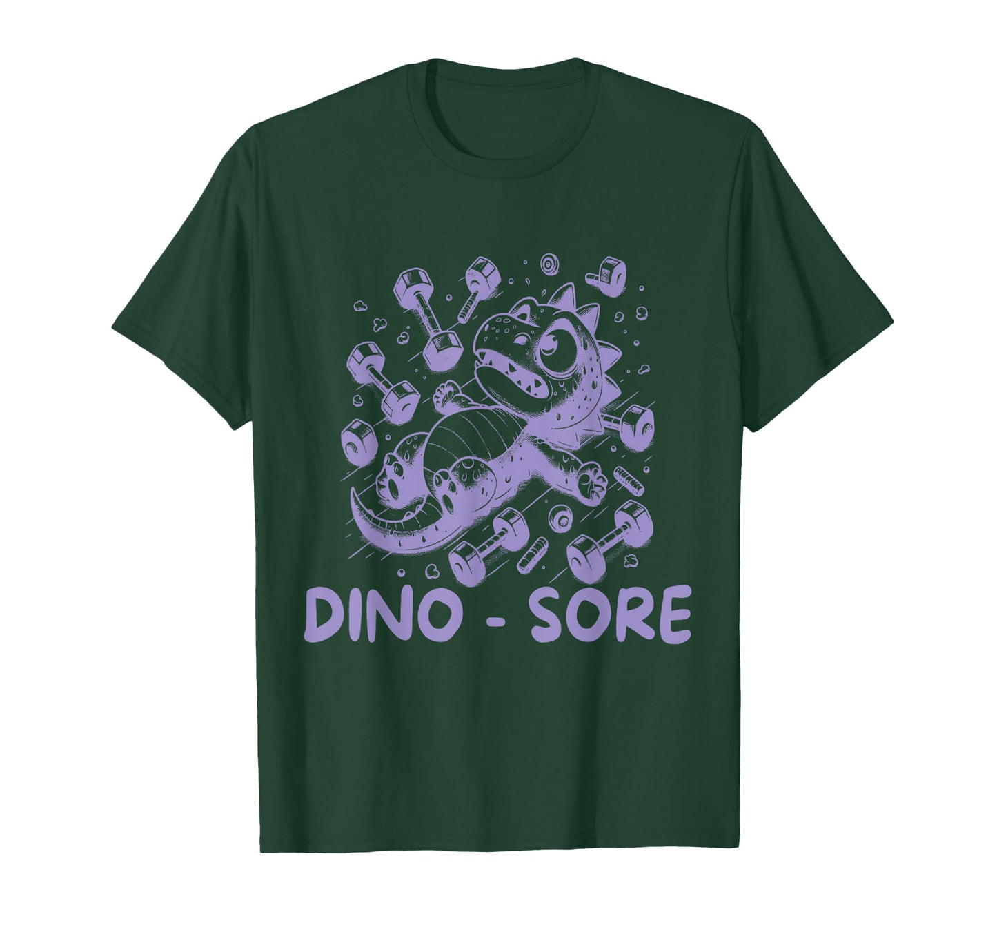 Funny Dinosaur Workout Gag Dino Sore Lifting Gym Womens T-Shirt