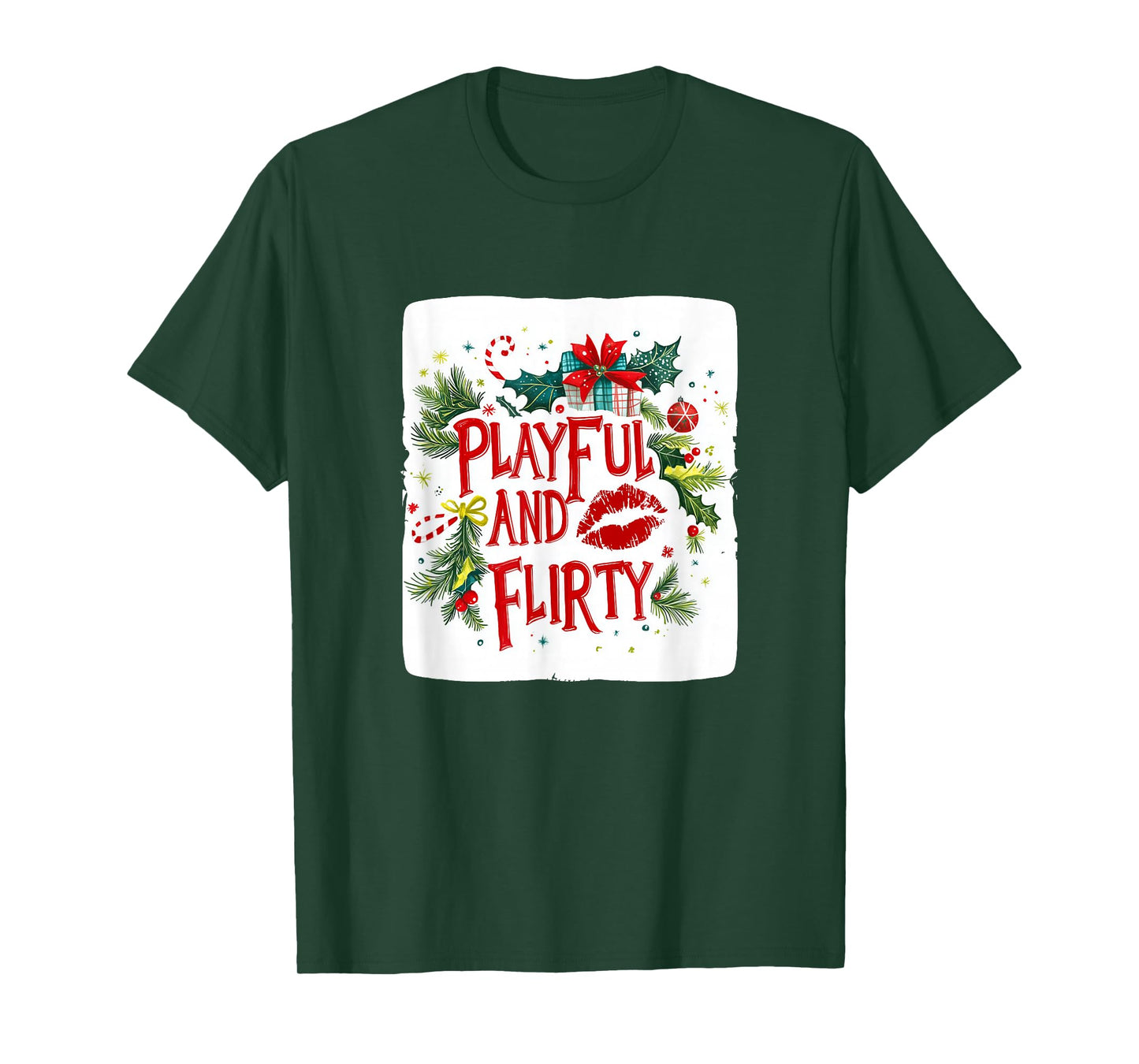 Playful and Flirty Santa Look for Naughty Christmas T-Shirt