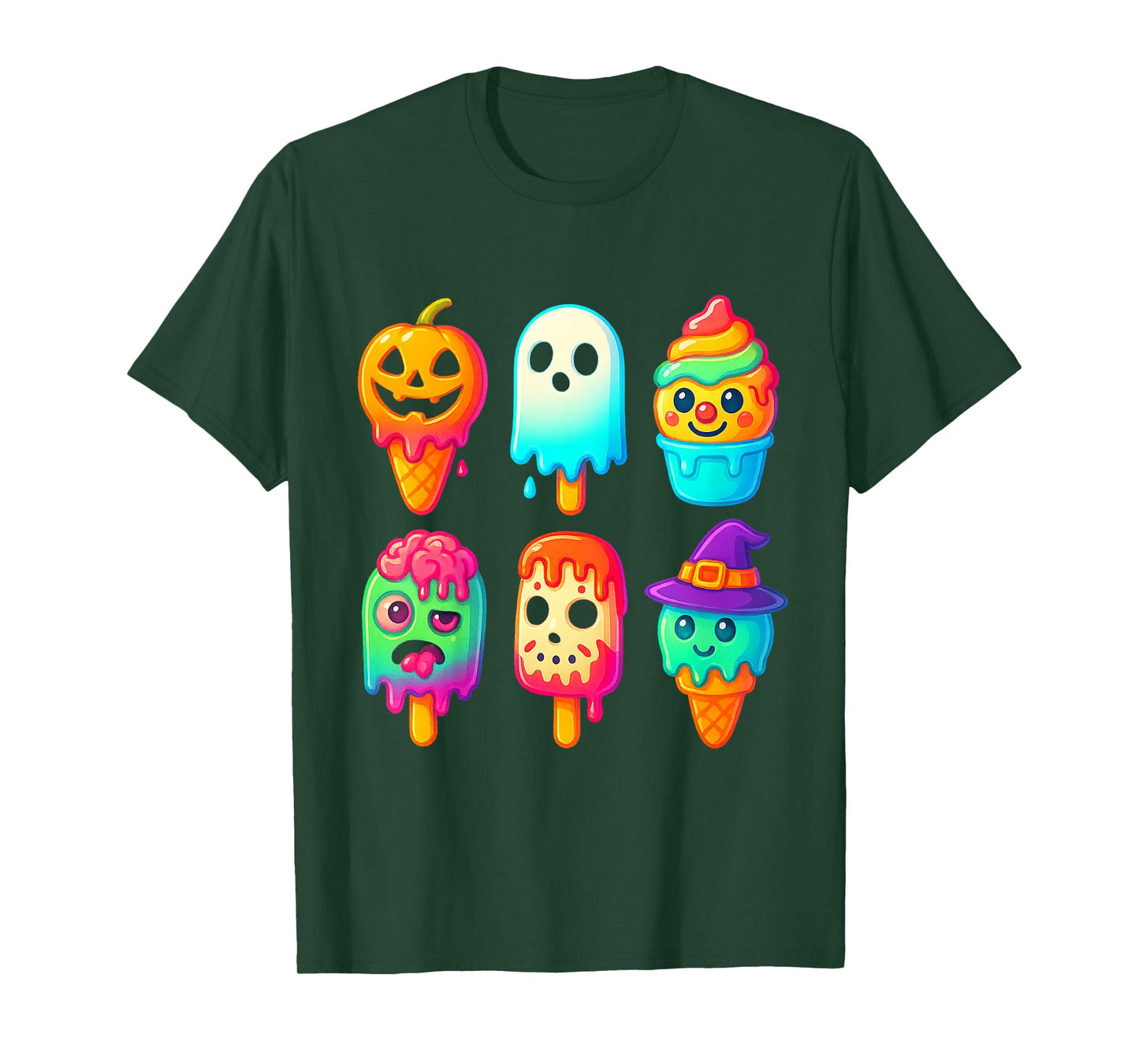 Funny Horror Ice Cream Pops Summerween Halloween 3D Candy T-Shirt