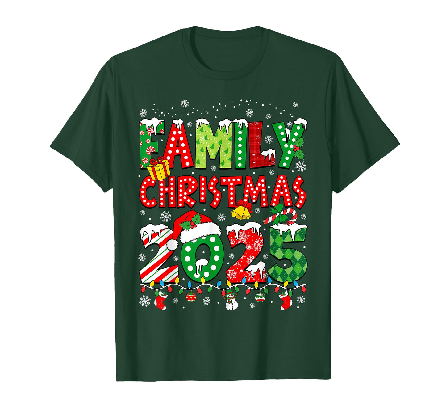 Family Christmas 2025 Matching Squad Santa Elf Funny Xmas T-Shirt