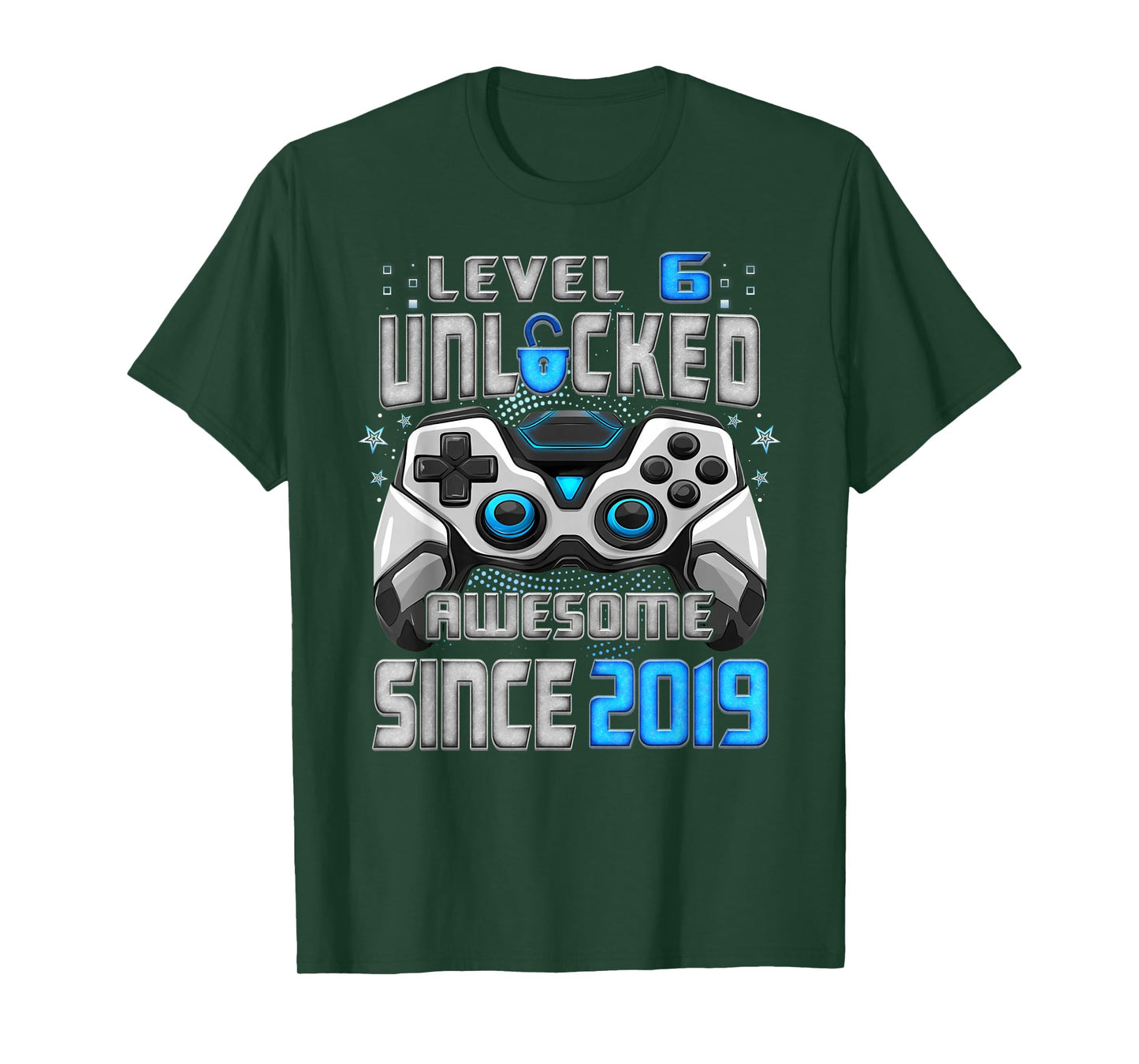 6th Birthday Level 6 Unlocked Awesome 2019 Video Gamer T-Shirt
