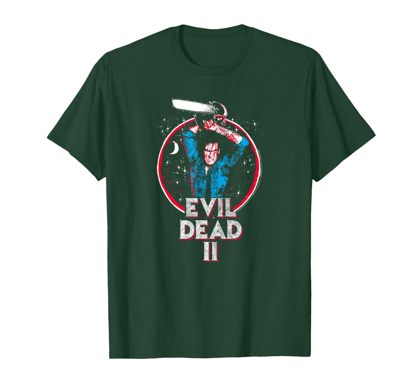 Evil Dead 2 Ash and Chainsaw Circle Logo Horror Movie T-Shirt