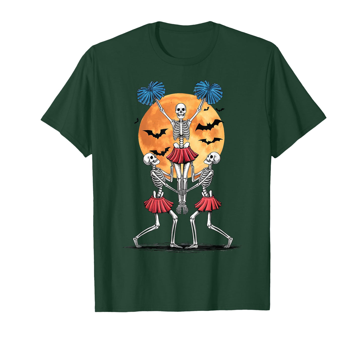 Skeleton Cheerleader Cheerleading T-Shirt