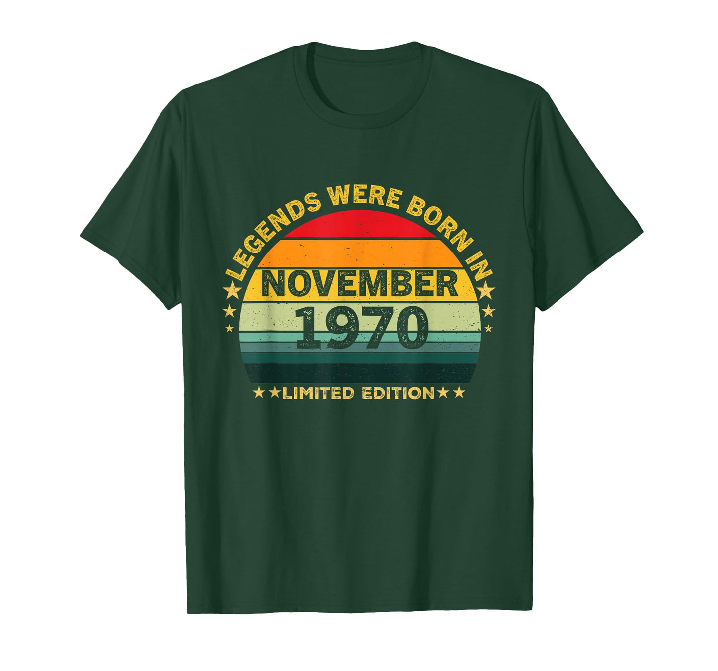 Vintage 55th Birthday Legends were Born in November 1970 T-Shirt