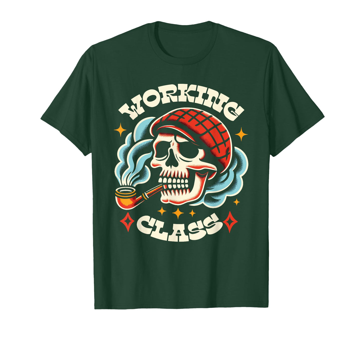 Working Class Skull Traditional Tattoo Artist Inked T-Shirt