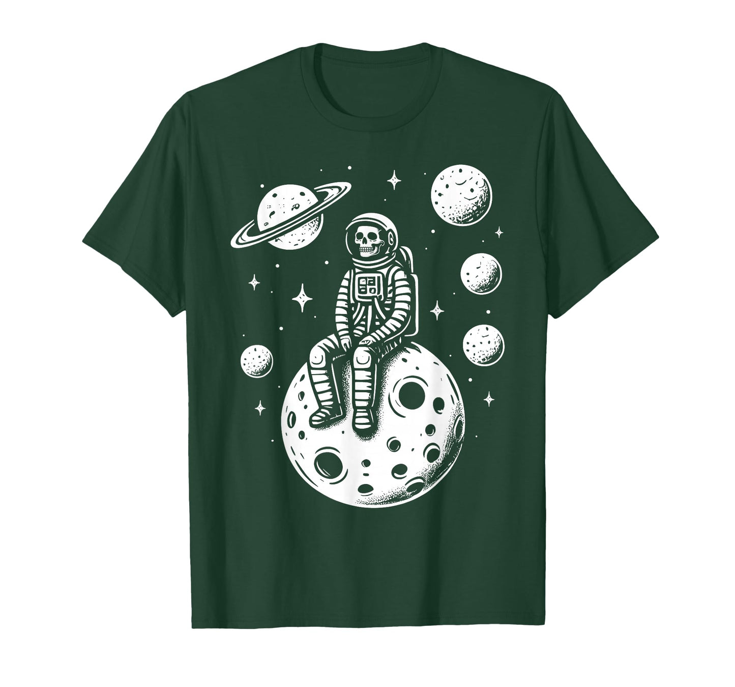 Halloween Skeleton Astronaut Fun Costume Men Women Kids Boys T-Shirt