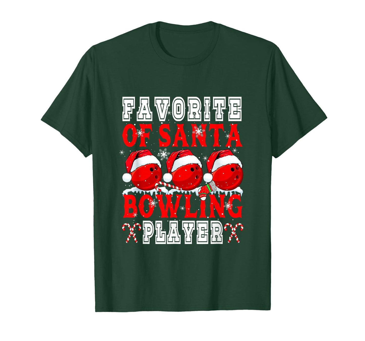 Favorite of Xmas Santa Funny Bowling Player Matching Team T-Shirt