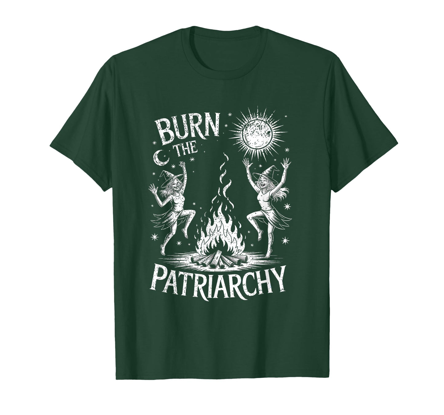 Burn The Patriarchy Halloween Occult Feminist Witch Women T-Shirt