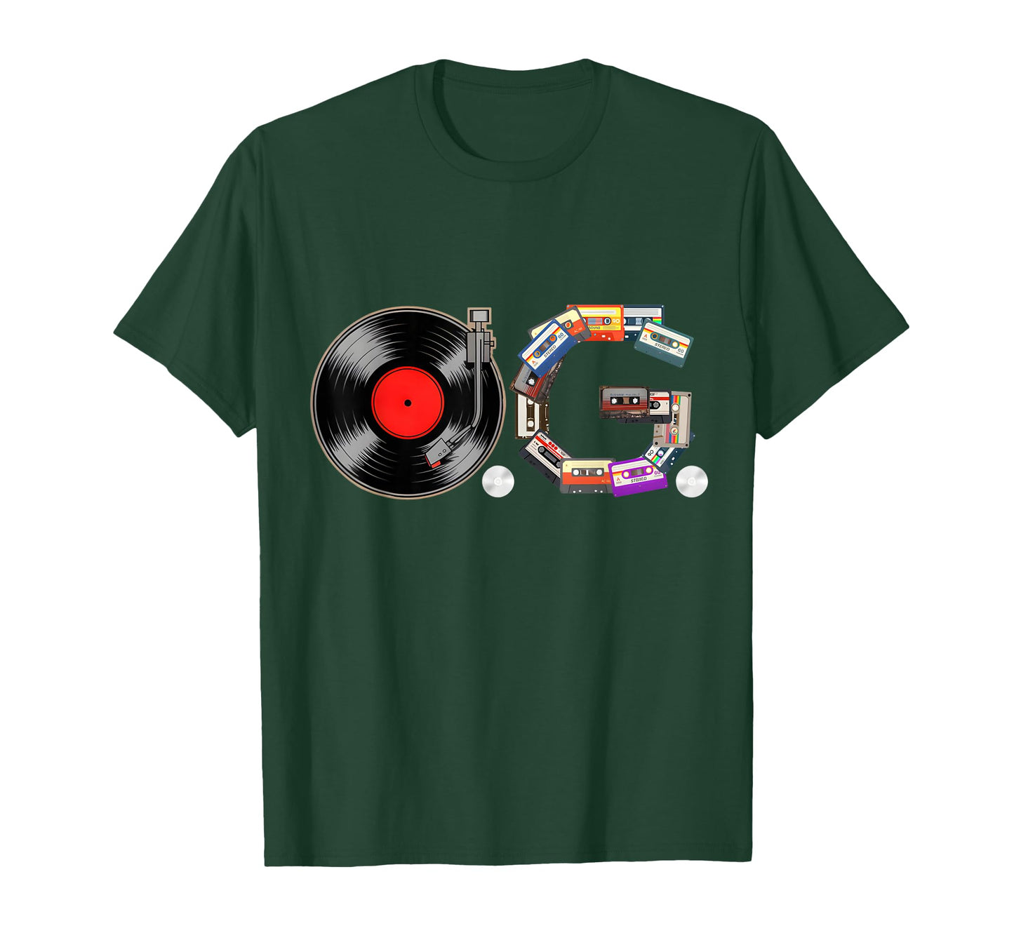 Old School OG Hip Hop Head Vinyl, CDs, Tapes 80s 90s Retro T-Shirt