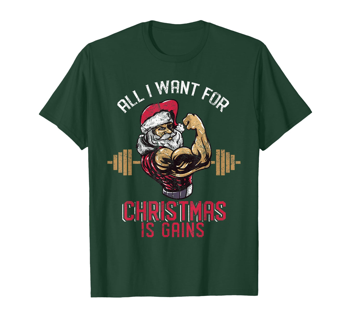 Funny Christmas Weightlifting Workout T-Shirt T-Shirt