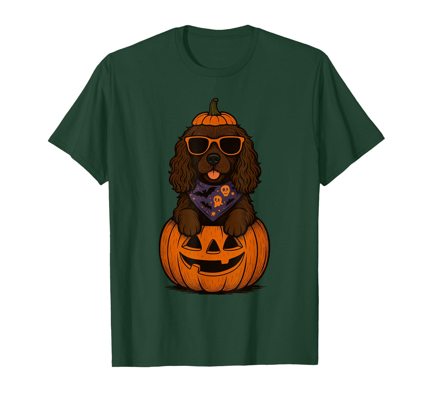 Spooky Boykin Spaniel Pumpkin Halloween Dog Lover T-Shirt