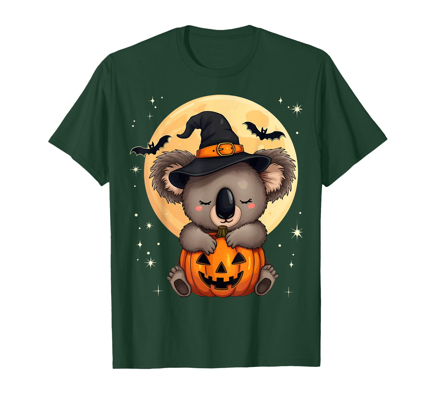 Halloween Koala Witch Hat Pumpkin Spooky T-Shirt
