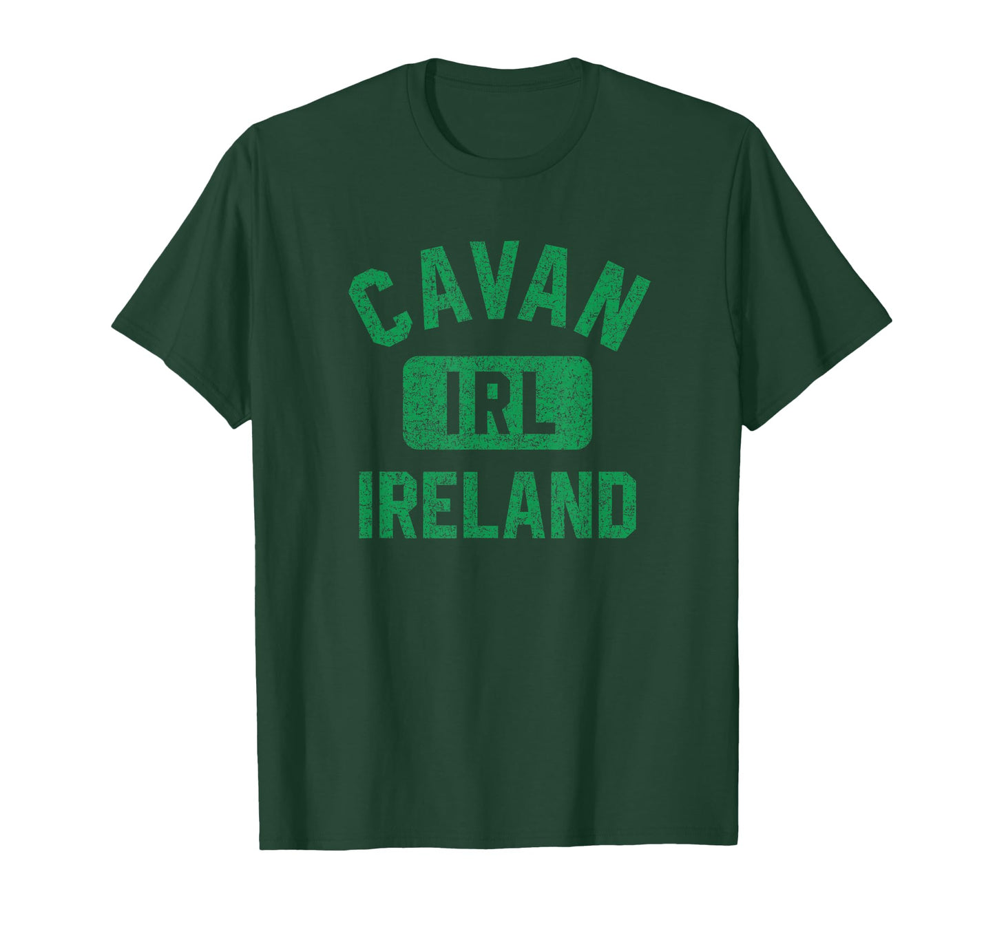 Cavan Ireland IRL Gym Style Distressed Green Print T-Shirt