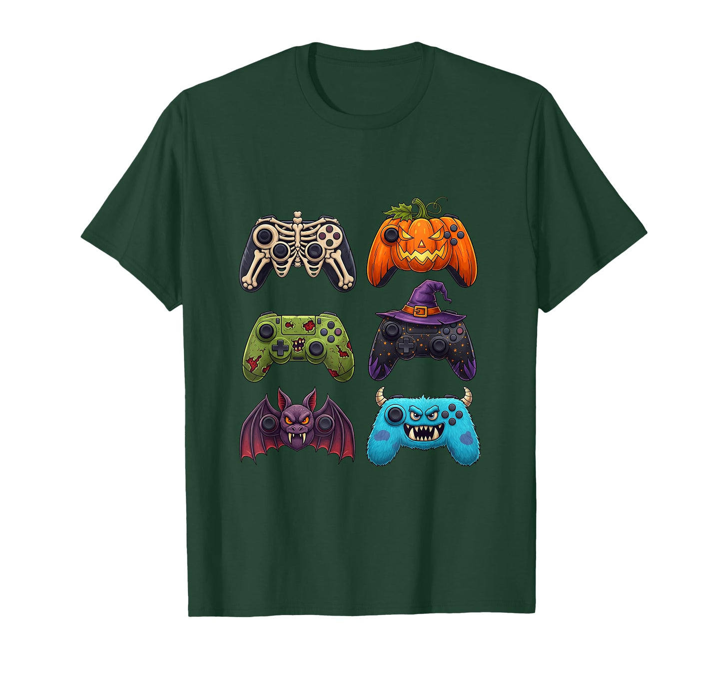 Halloween Skeleton Zombie Gaming Controllers Mummy Boys Kids T-Shirt