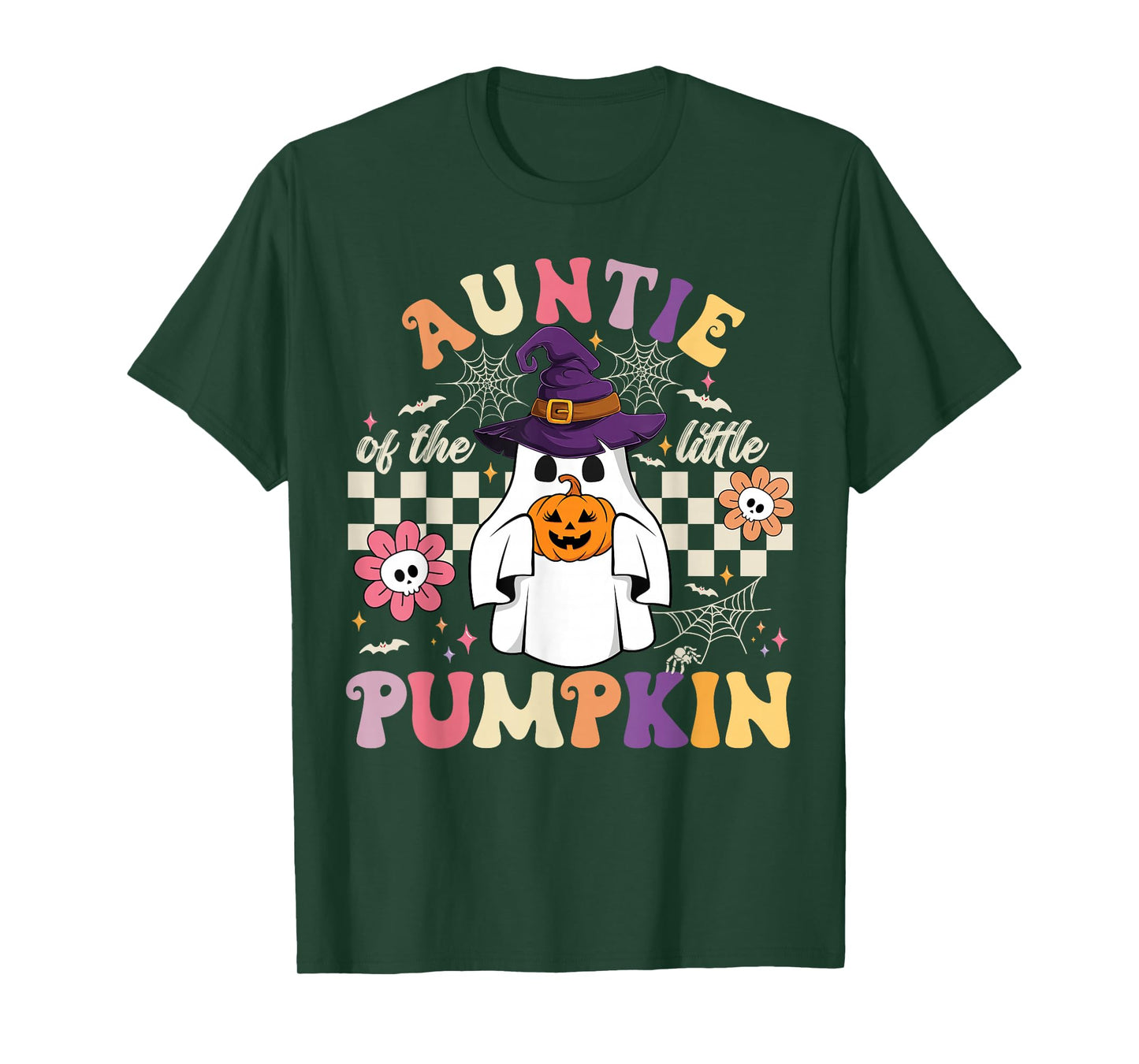Auntie of The Little Pumpkin Halloween Spooky Ghost T-Shirt