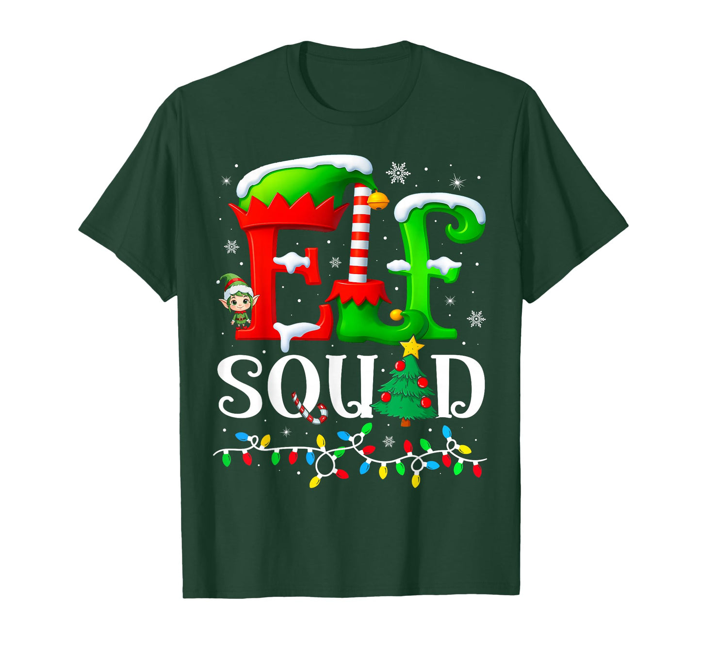 Elf Squad Christmas Family Matching Pajamas Elf Boys Kid Men T-Shirt